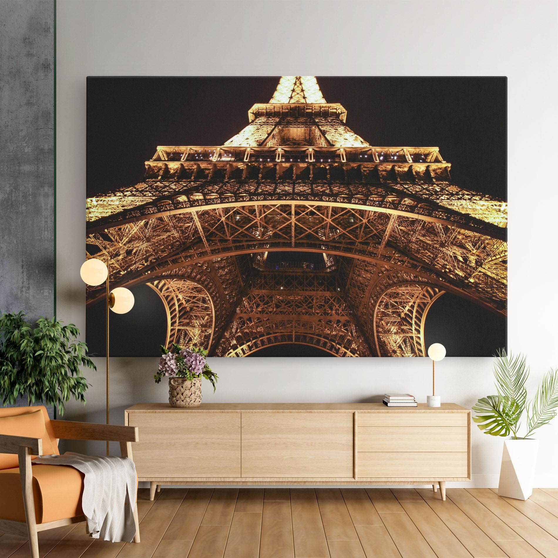 Leinwandbild Eiffel Tower At Night mockup 9