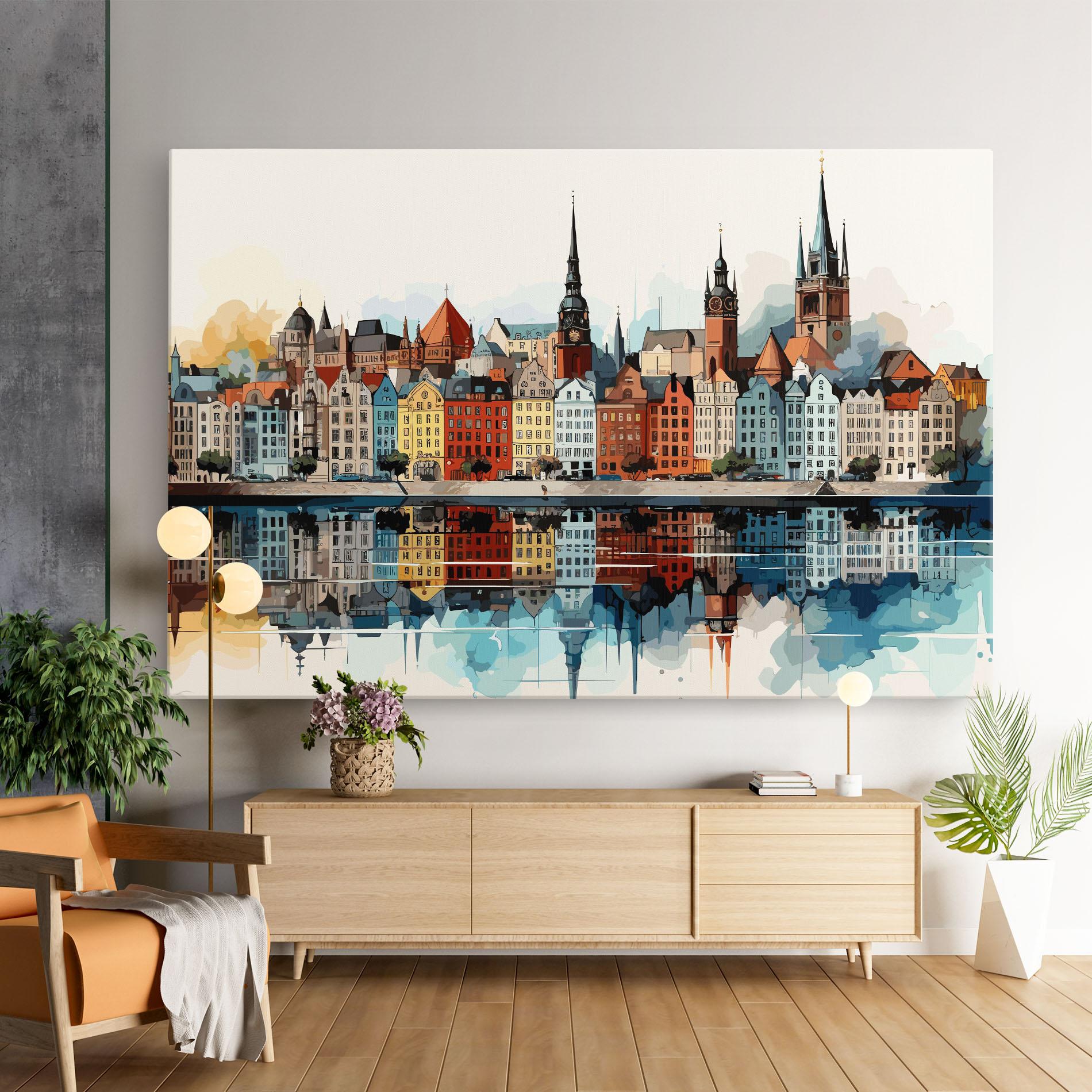 Leinwandbild German Buildings mockup 9
