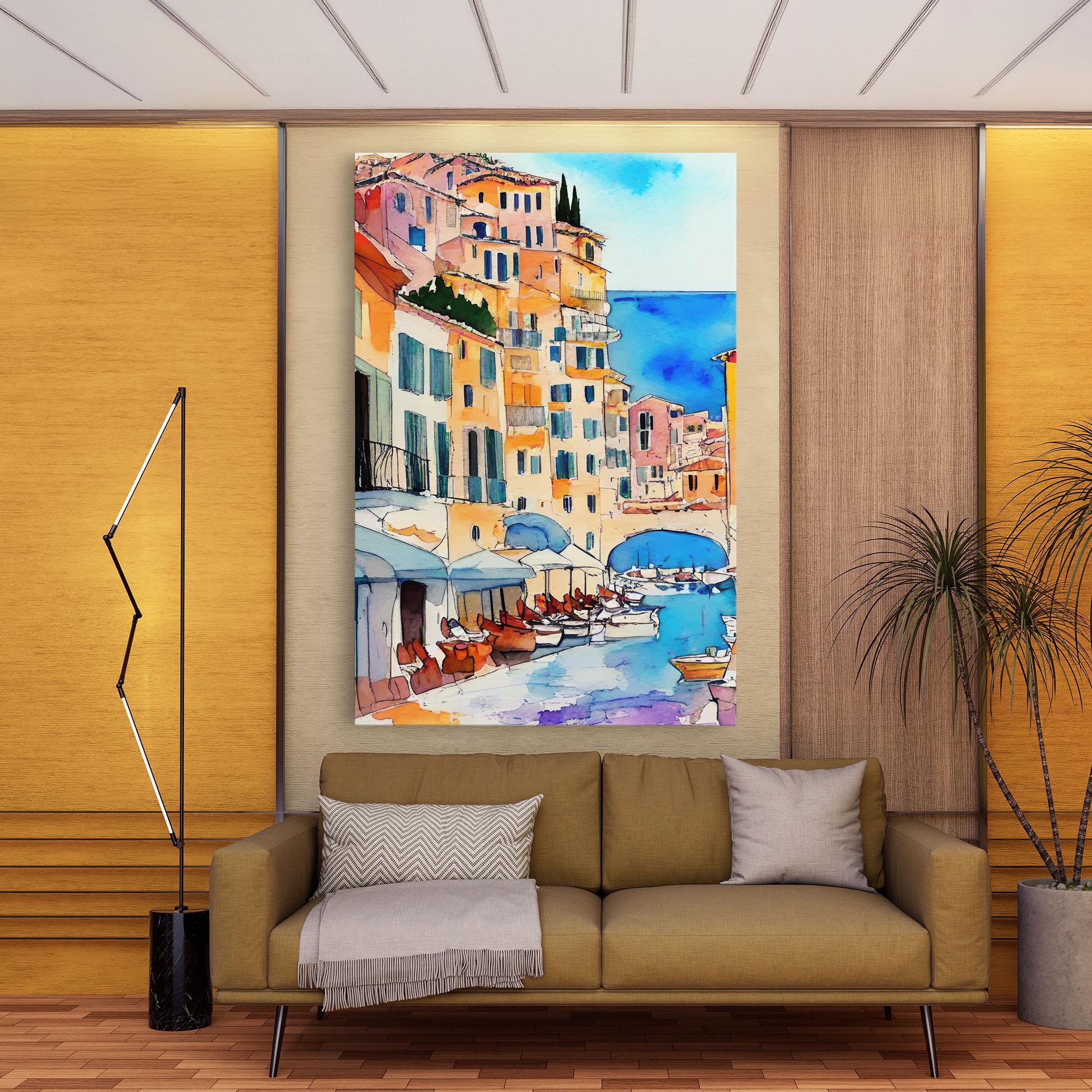 Leinwandbild France Watercolor mockup 9