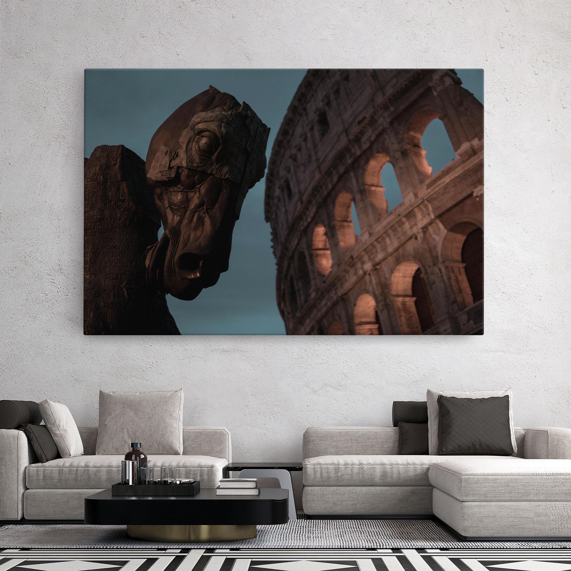 Leinwandbild Colosseum Horse mockup 2