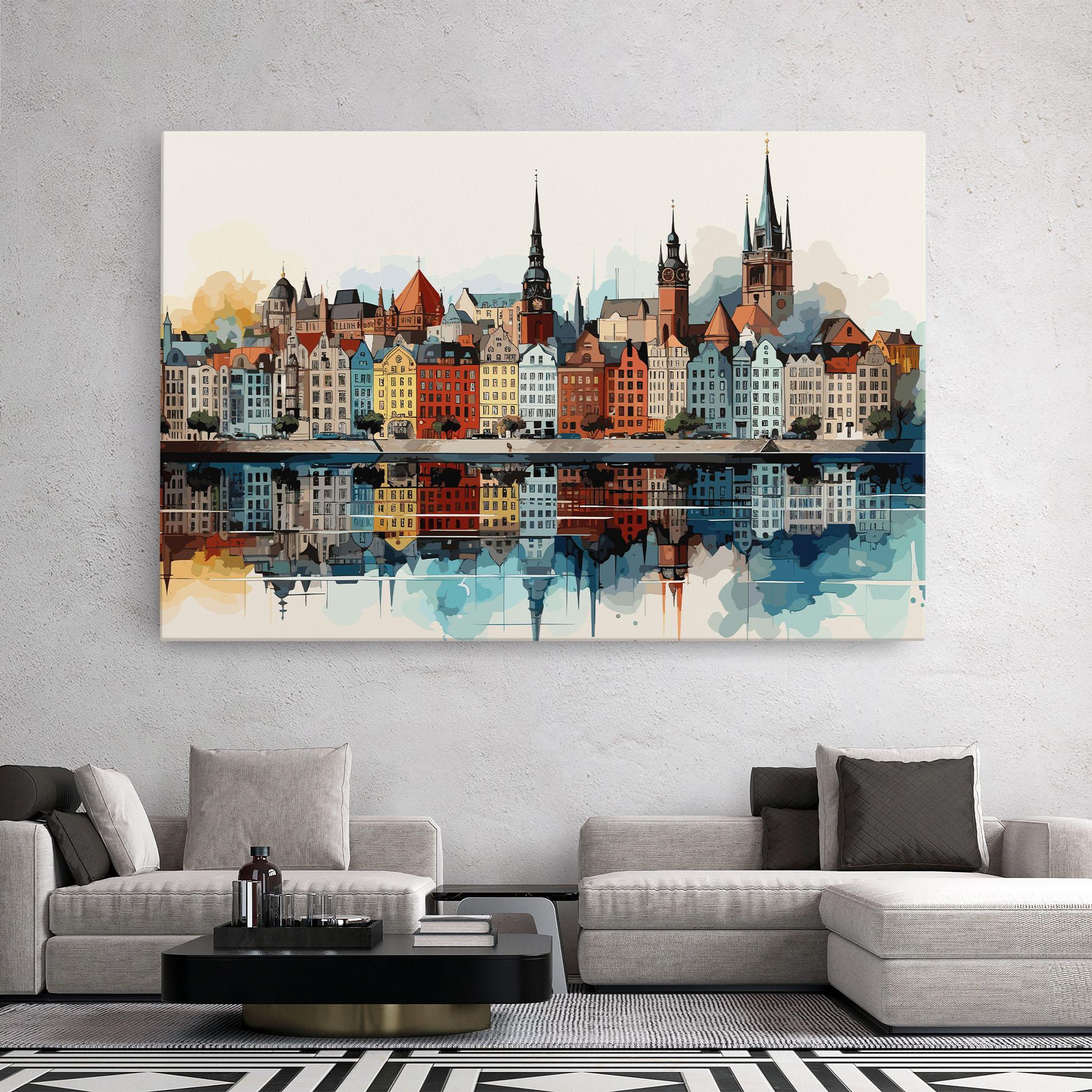 Leinwandbild German Buildings mockup 2