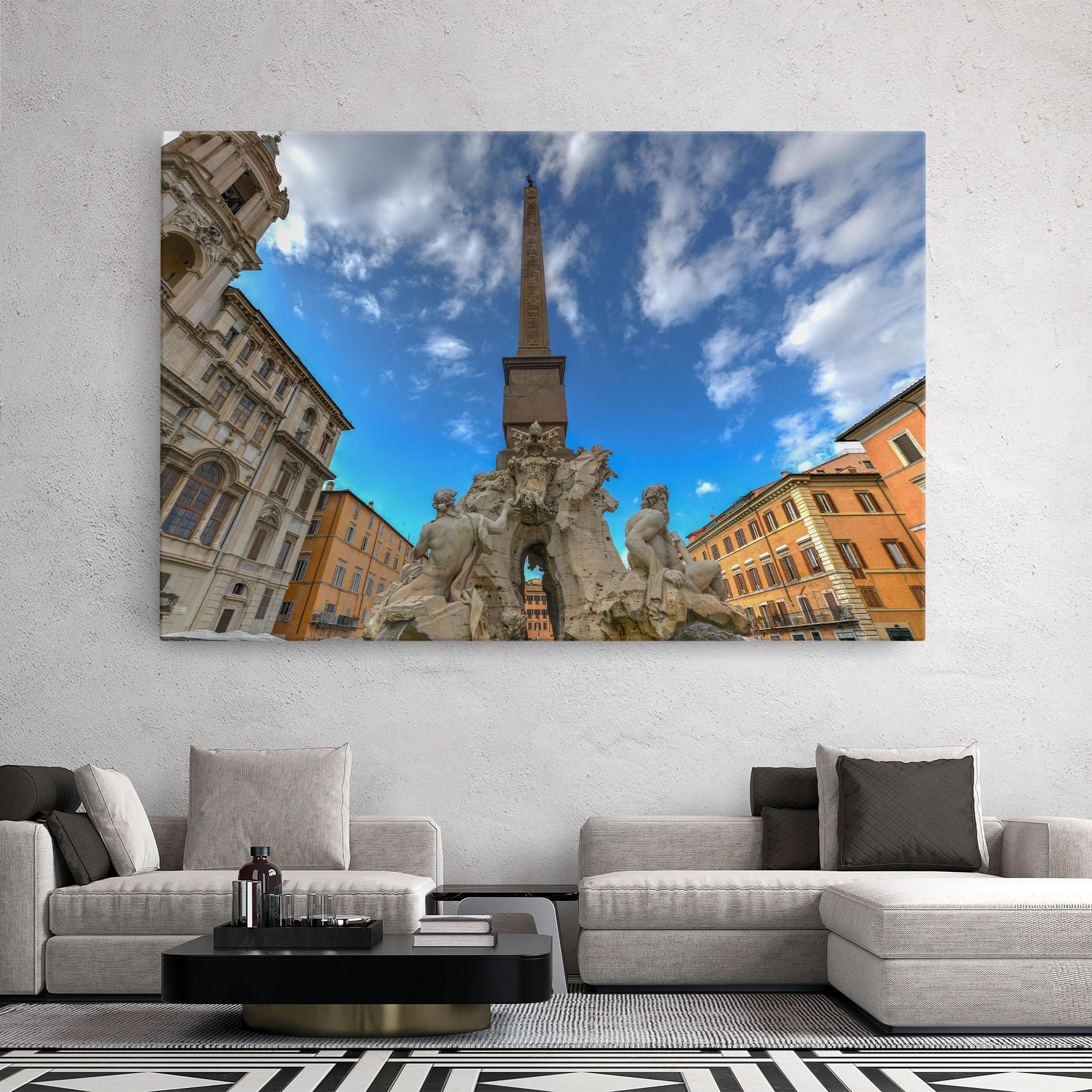 Leinwandbild Piazza Navona Italy mockup 2