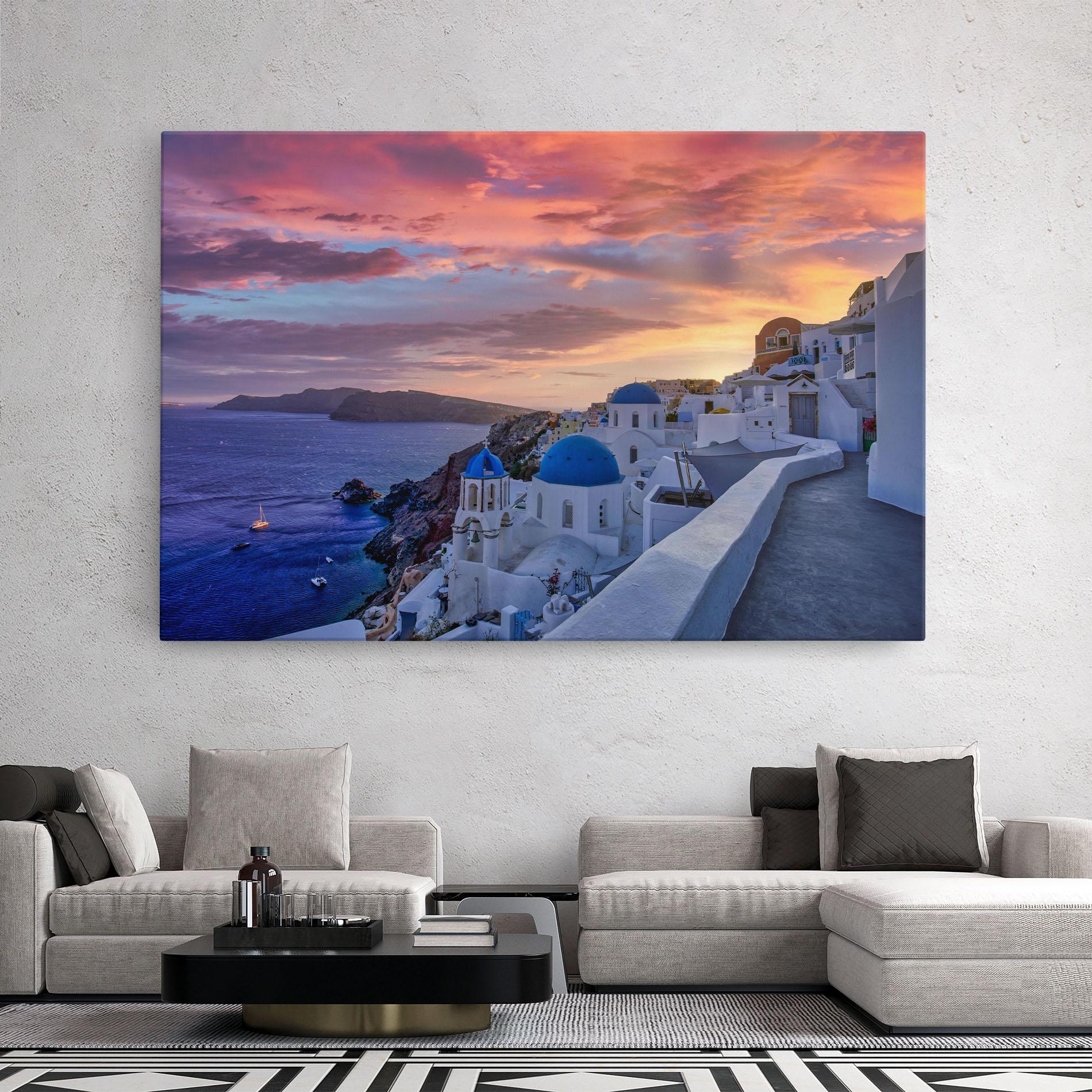 Leinwandbild Santorini View mockup 2