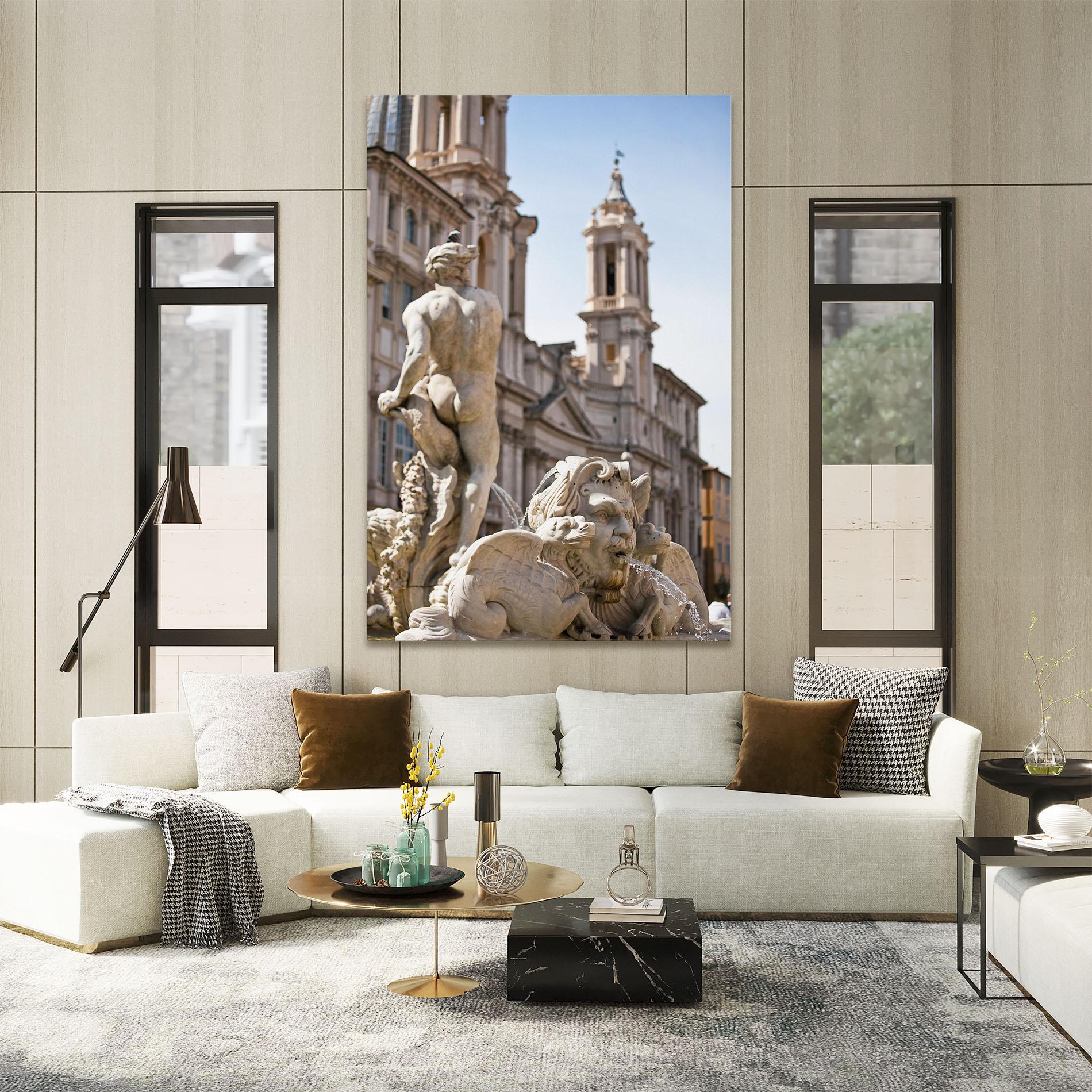 Leinwandbild Baroque Statue Italy mockup 2