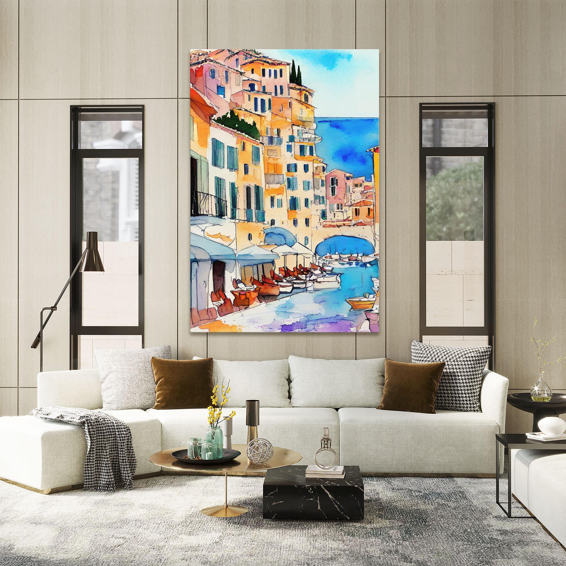Leinwandbild France Watercolor mockup 2