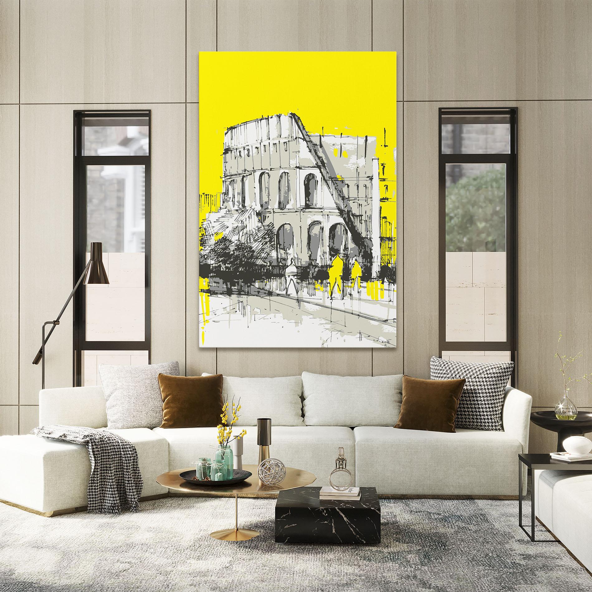 Leinwandbild Yellow Colosseum mockup 2
