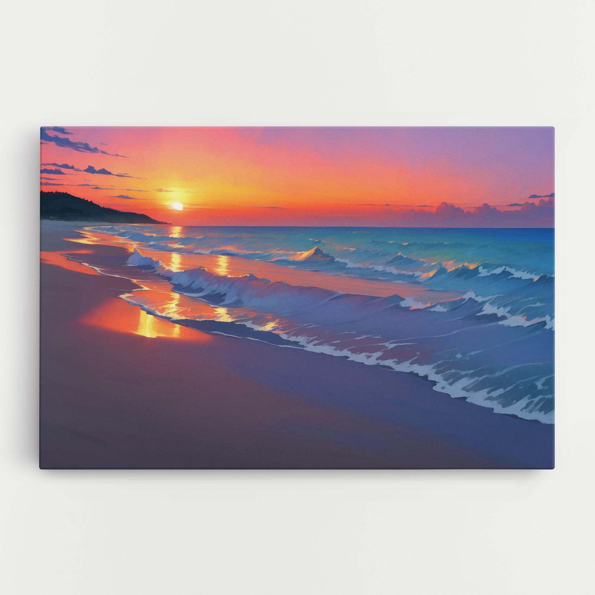 Leinwandbild Dreamy Beach Sunset mockup 0