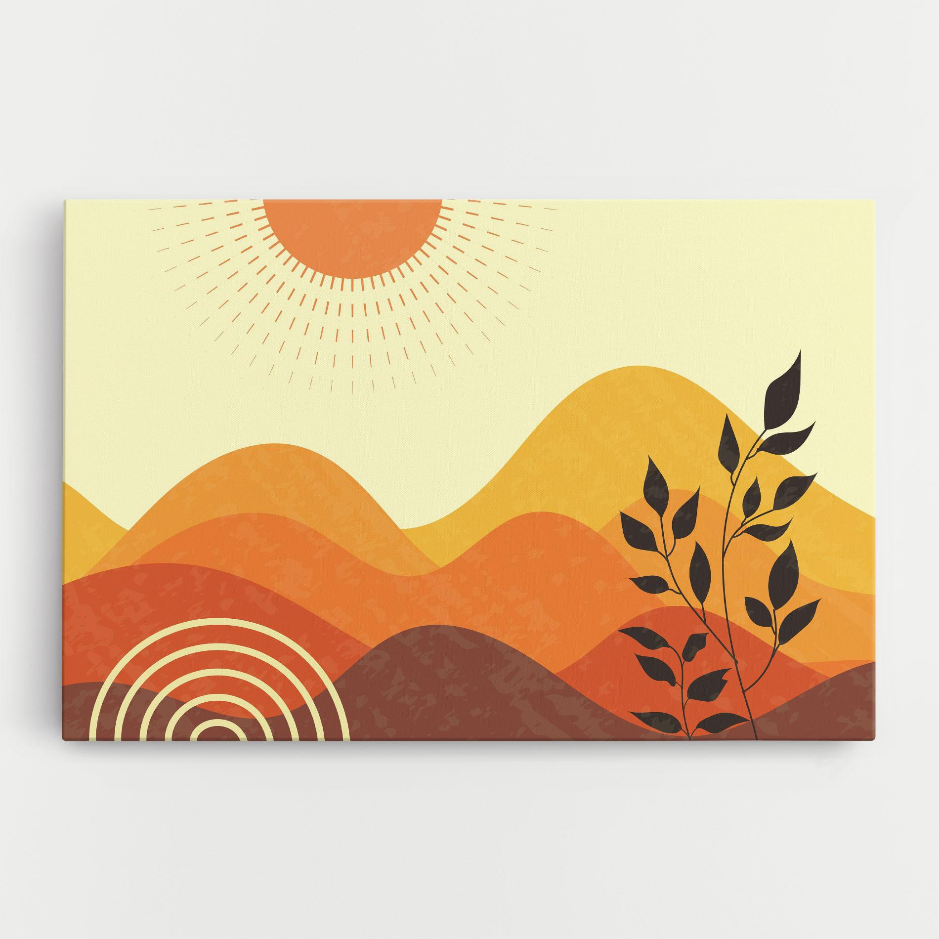 Leinwandbild Minimalist Sunset Art mockup 0