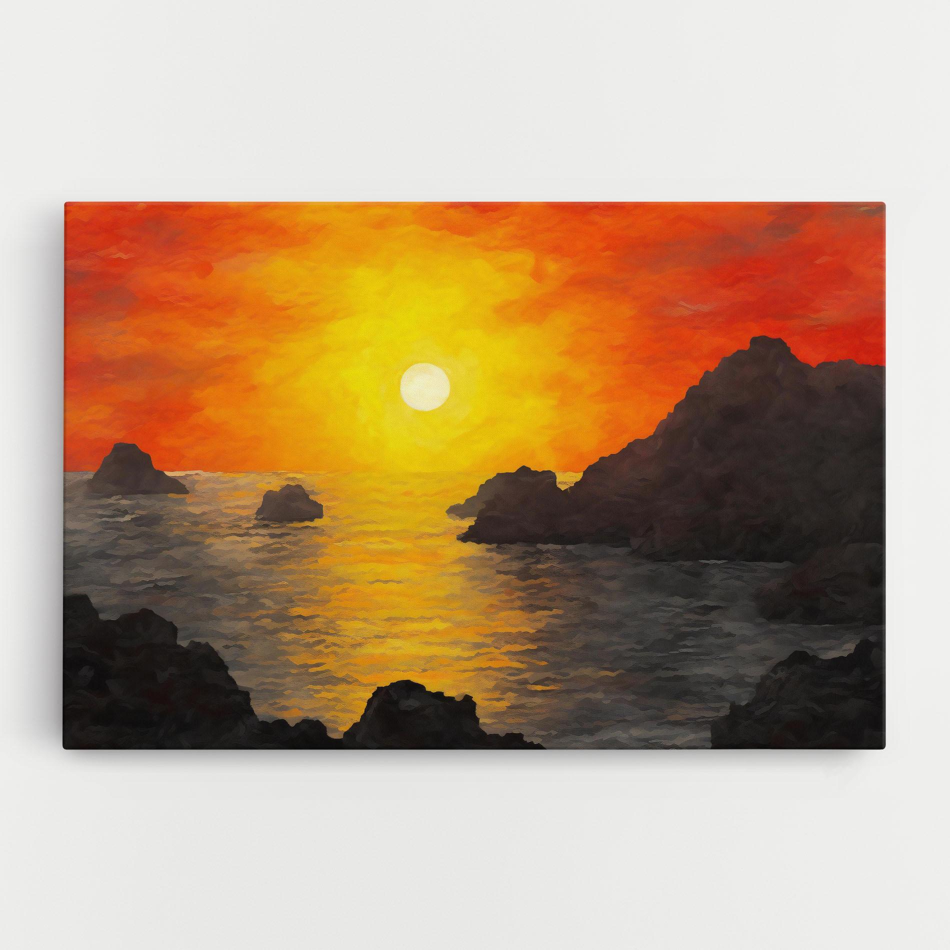 Leinwandbild Mountains Rocks Painting mockup 0