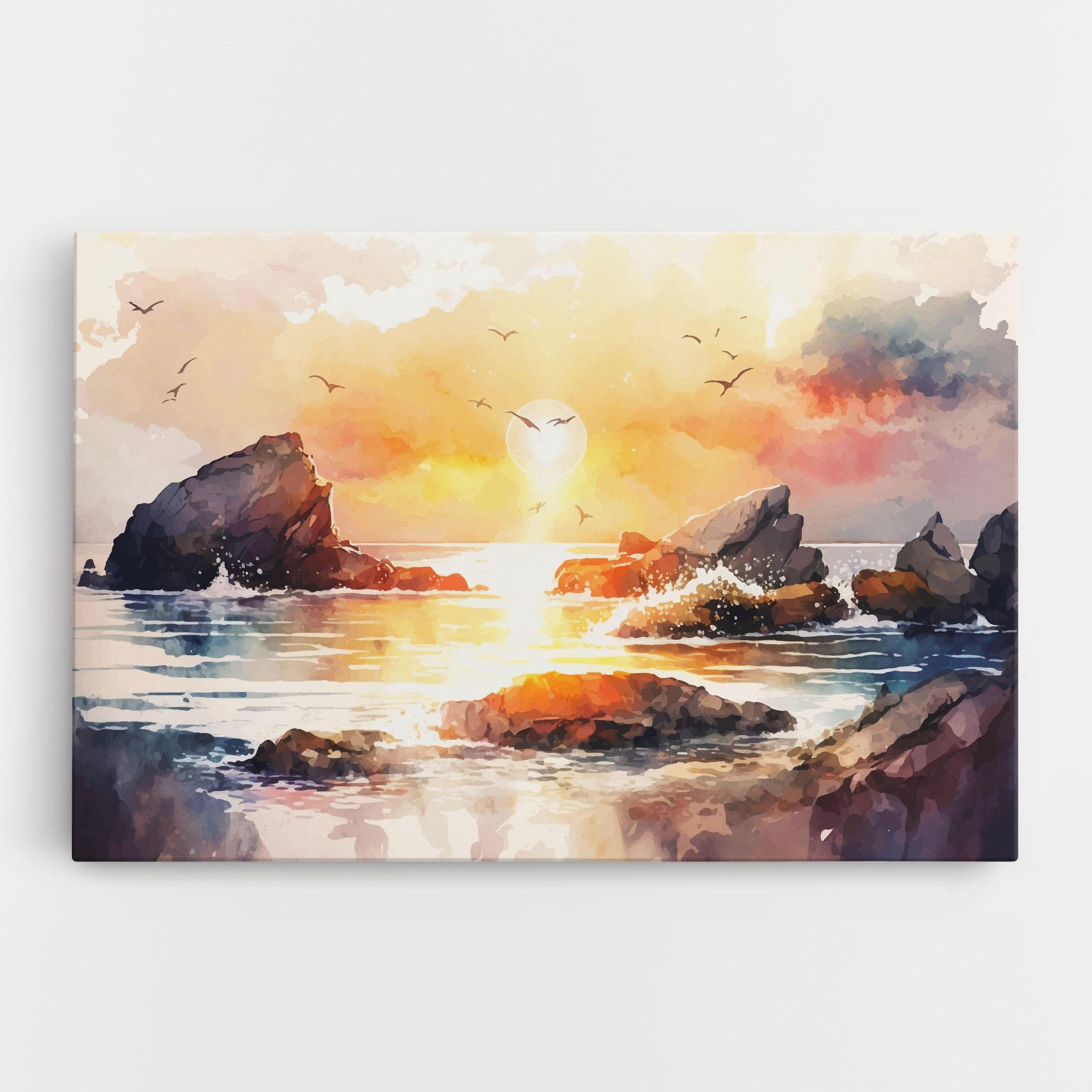 Leinwandbild Pretty Pastel Sunset mockup 0