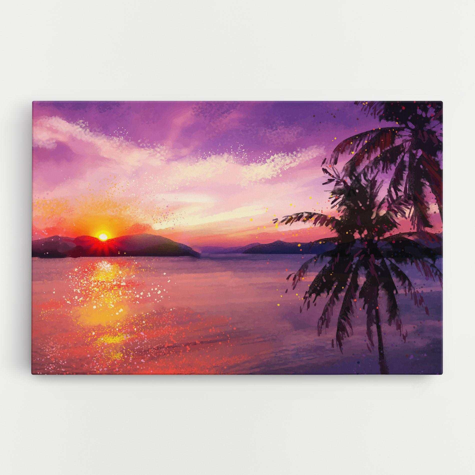 Leinwandbild Purple Sunrise Art mockup 0