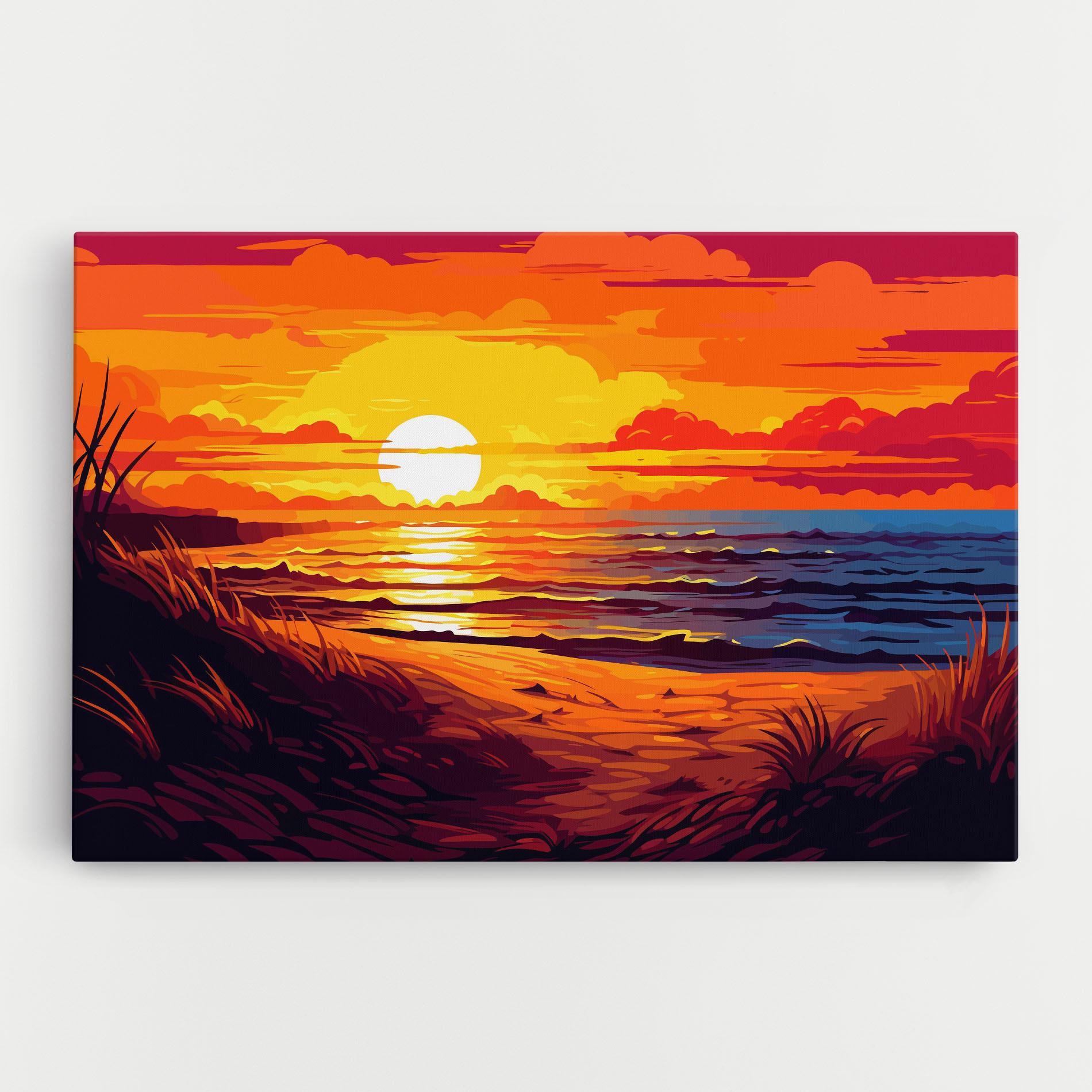 Leinwandbild Strong Orange Sunset mockup 0