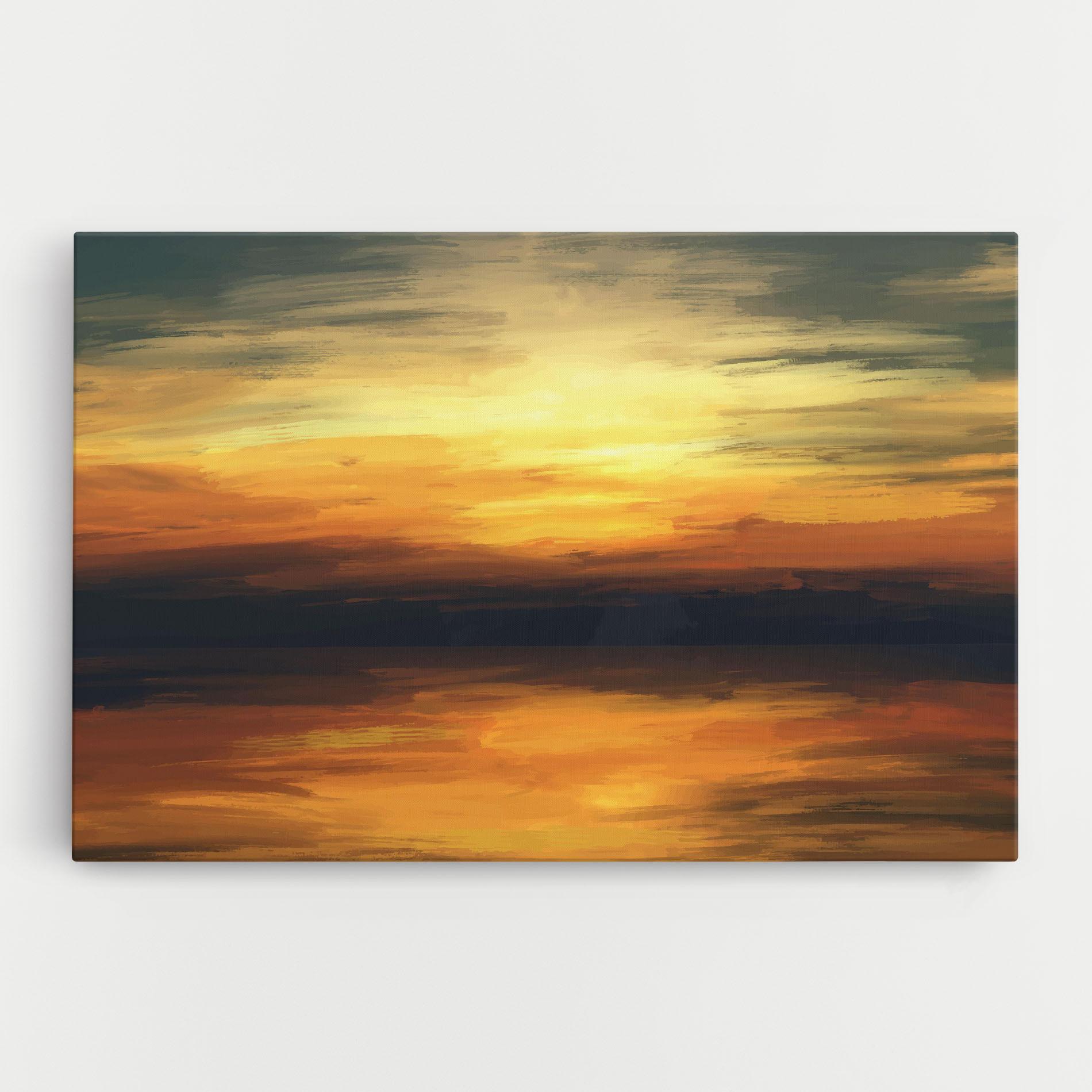 Leinwandbild Sunset Oil Paint mockup 0