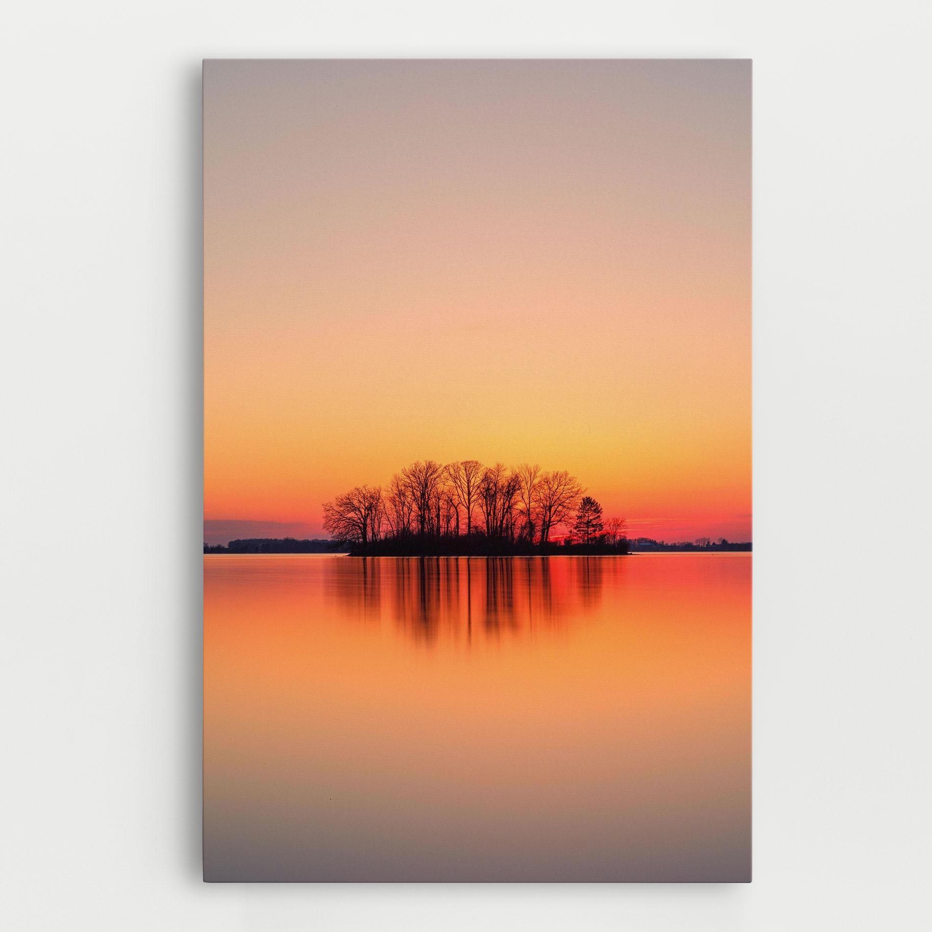 Leinwandbild Tree Sunset Lake mockup 0