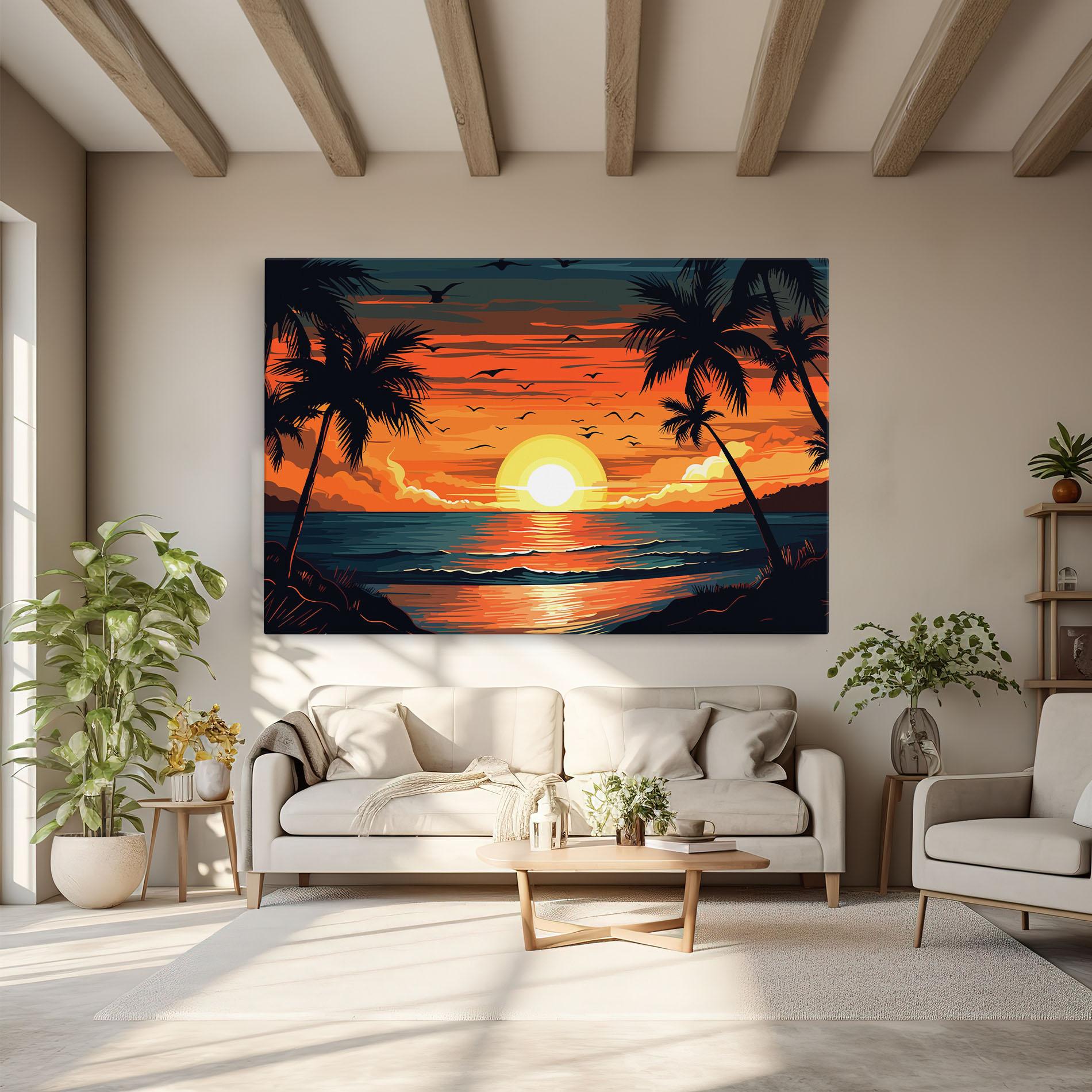 Leinwandbild Amazing Sunset View mockup 6