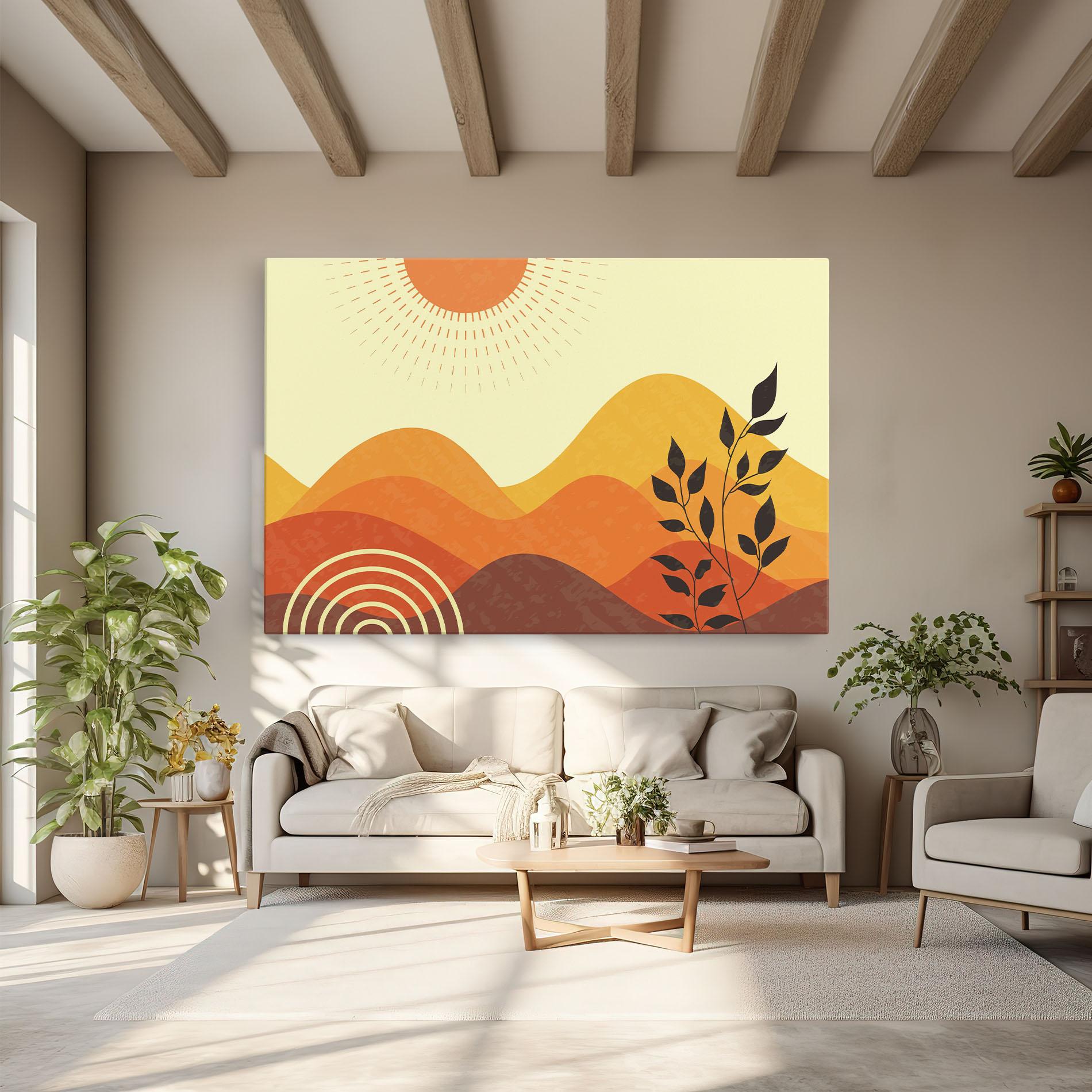 Leinwandbild Minimalist Sunset Art mockup 6