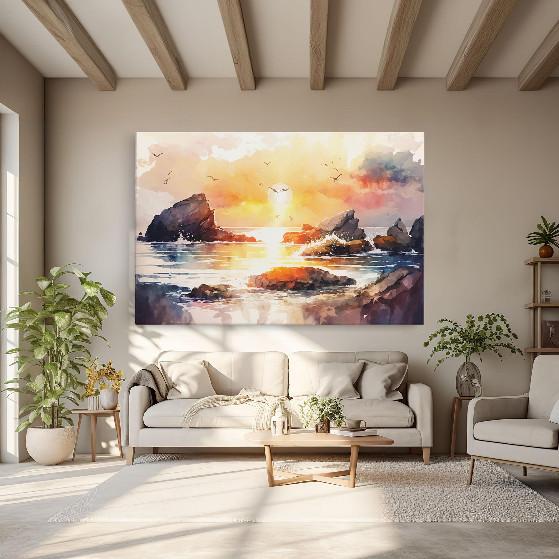 Leinwandbild Pretty Pastel Sunset mockup 6