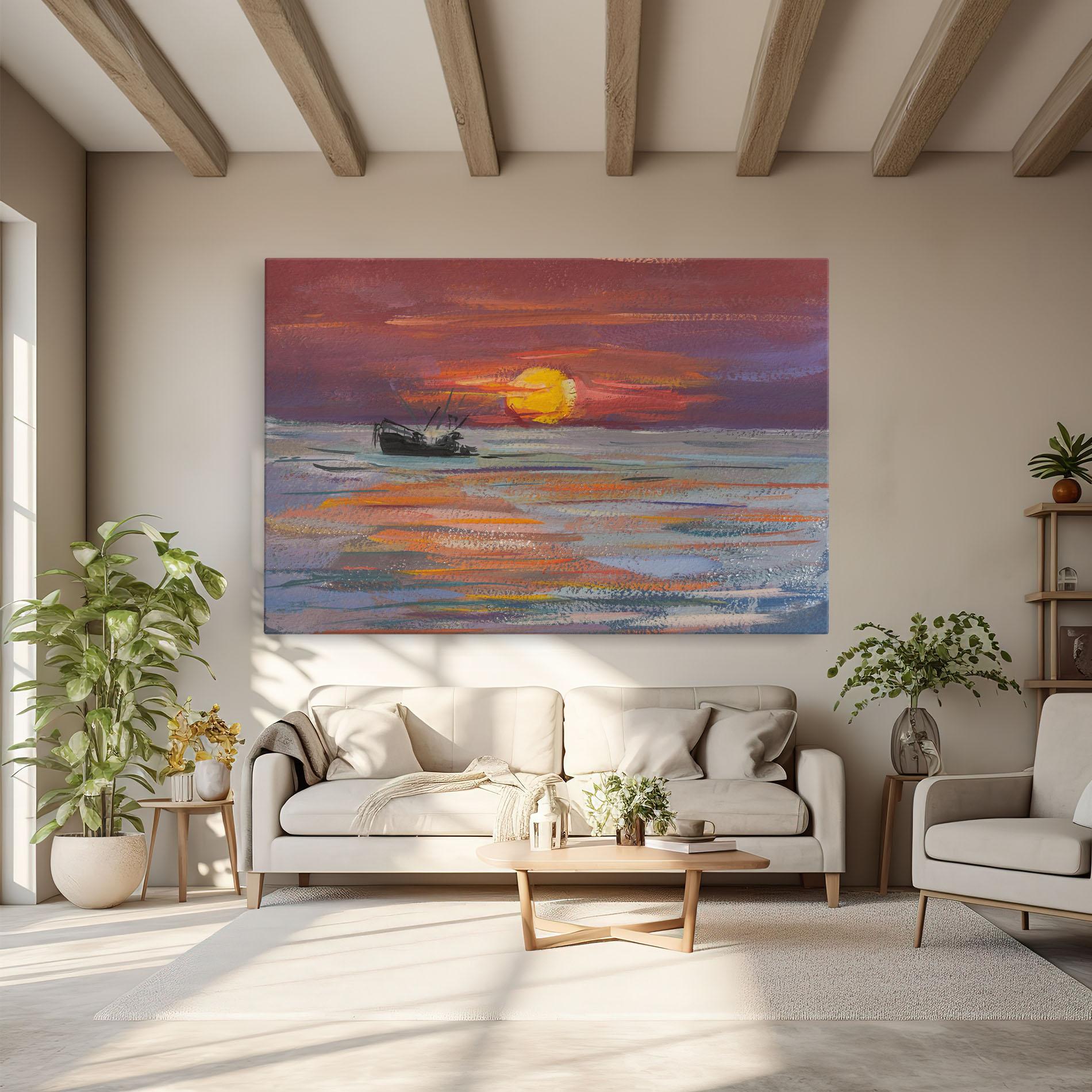 Leinwandbild Sea Ship Painting mockup 6