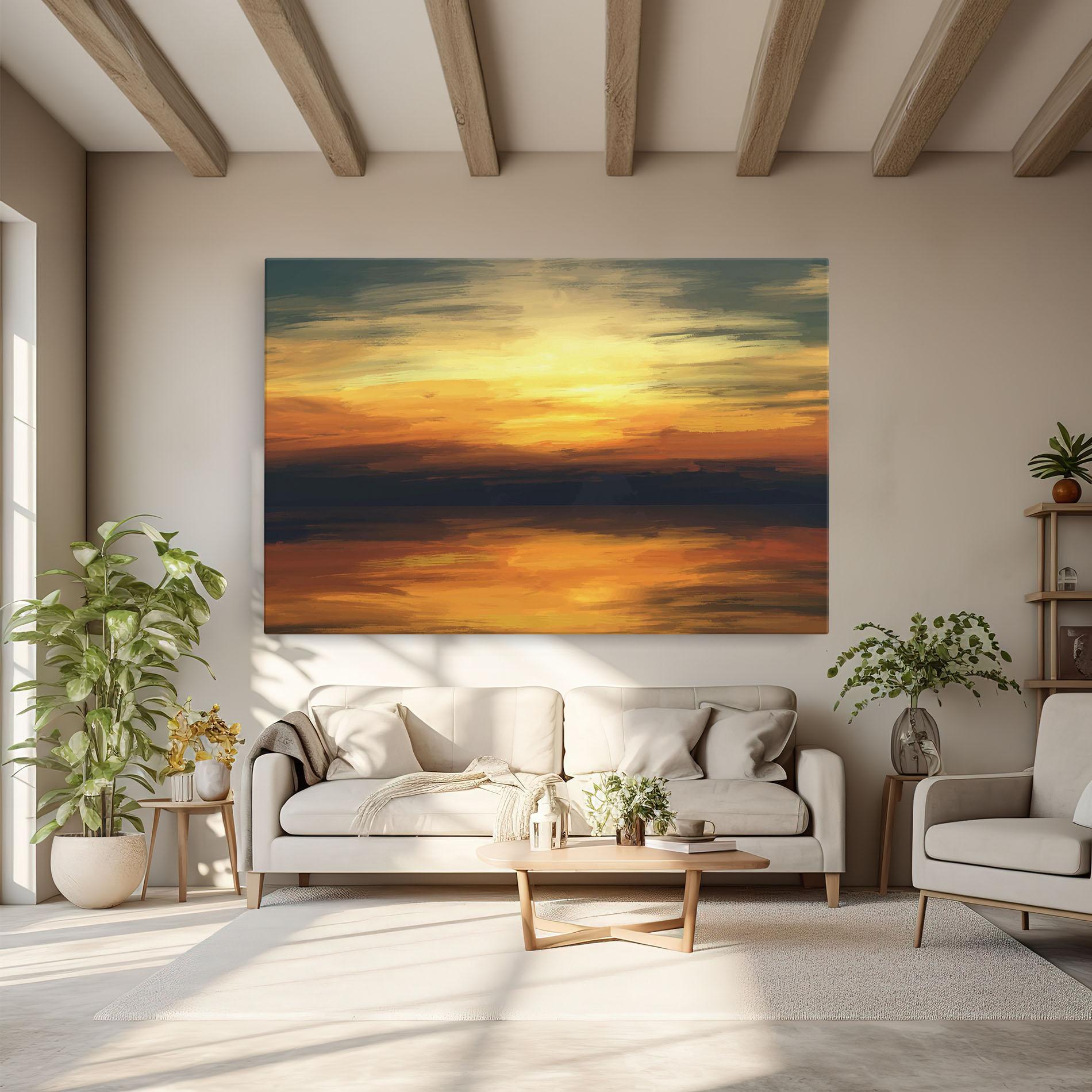 Leinwandbild Sunset Oil Paint mockup 6