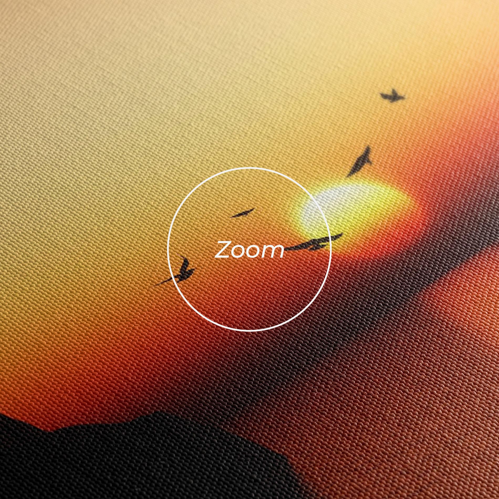 Leinwandbild Sunset Silhouette Birds mockup 3