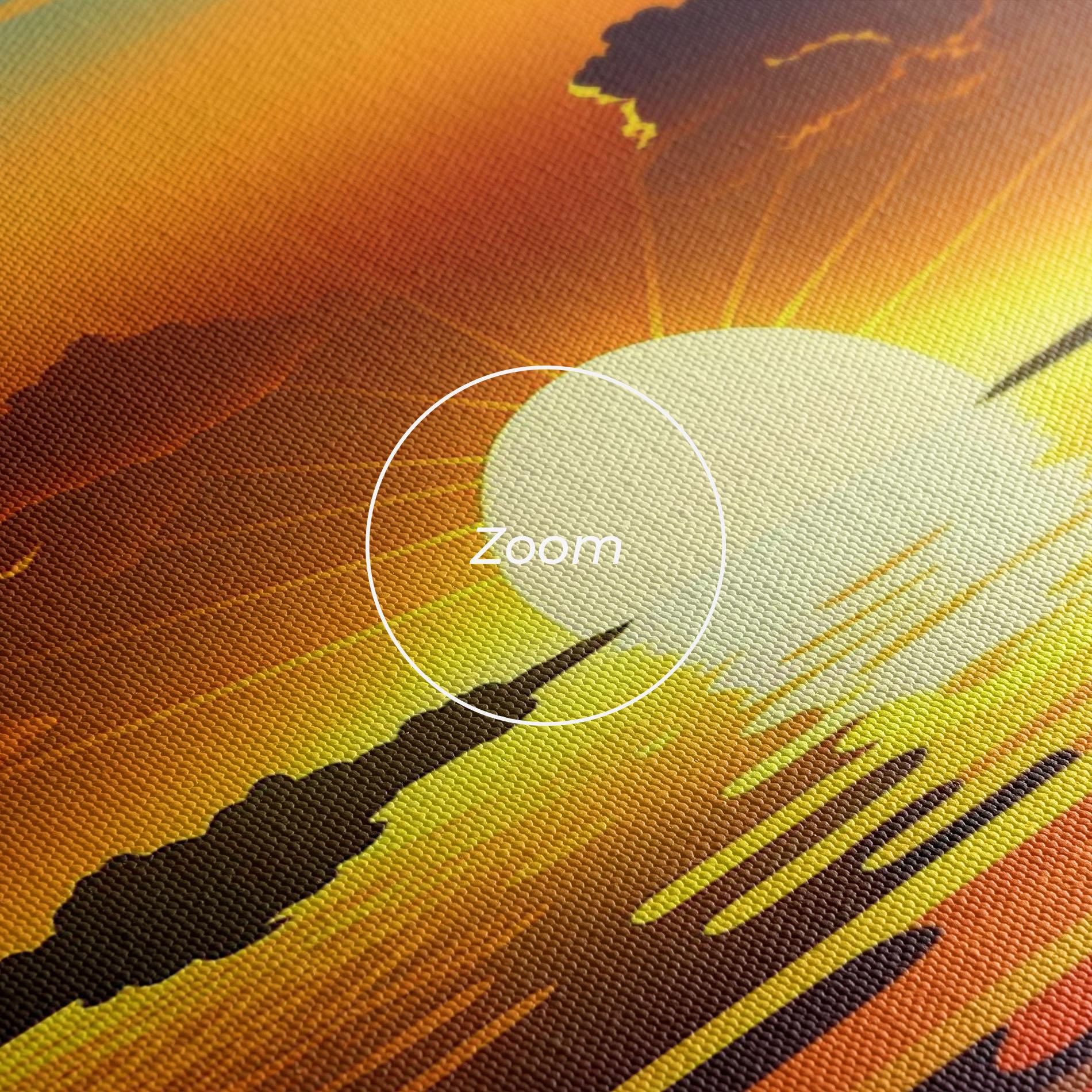 Leinwandbild Yellow Sunset Illustration mockup 3