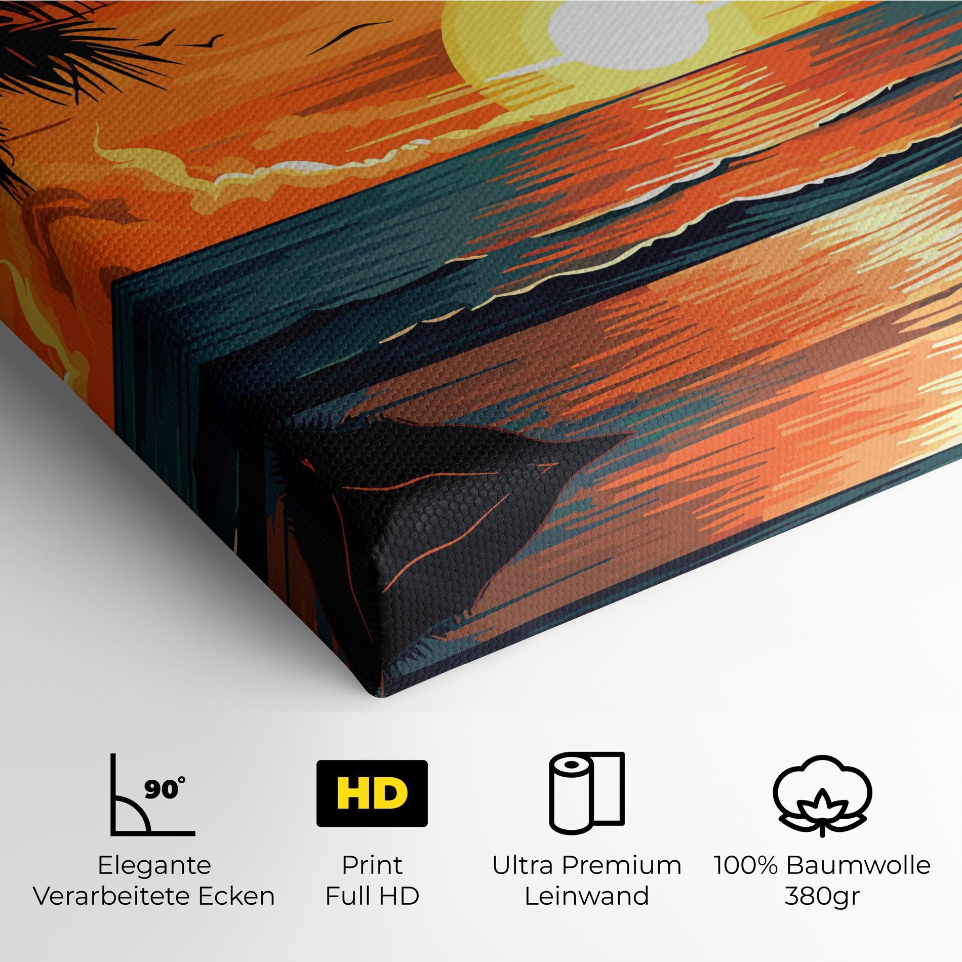 Leinwandbild Amazing Sunset View mockup 4