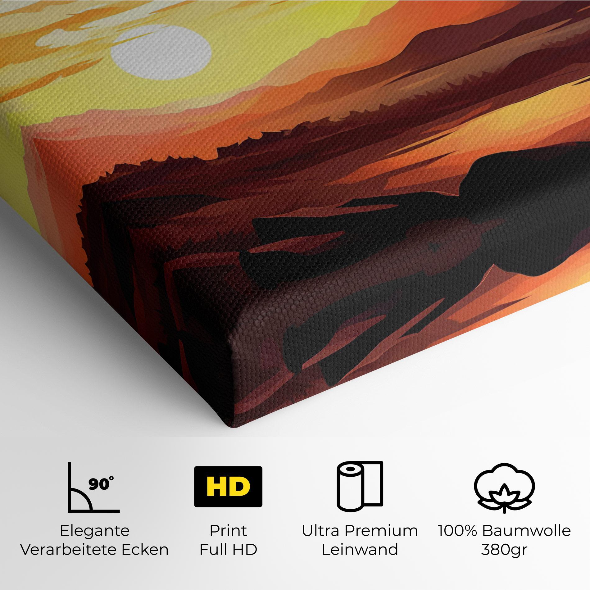 Leinwandbild Beautiful Sunset Illustration mockup 4