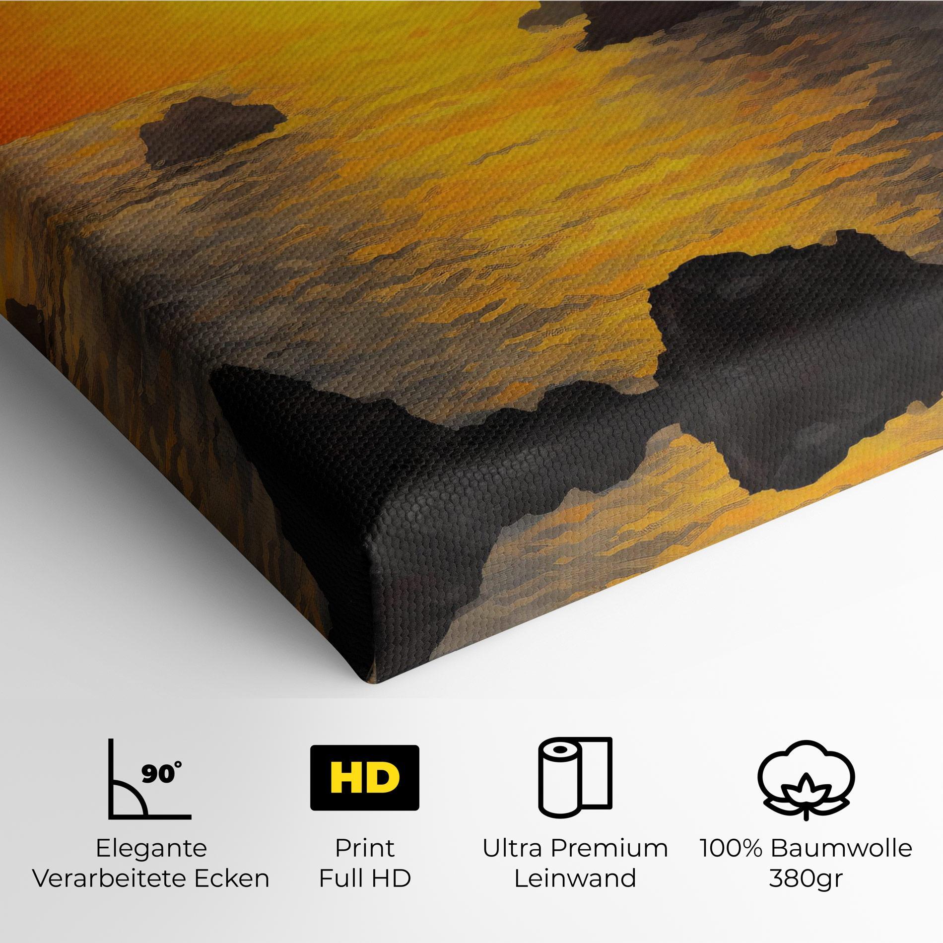 Leinwandbild Mountains Rocks Painting mockup 4