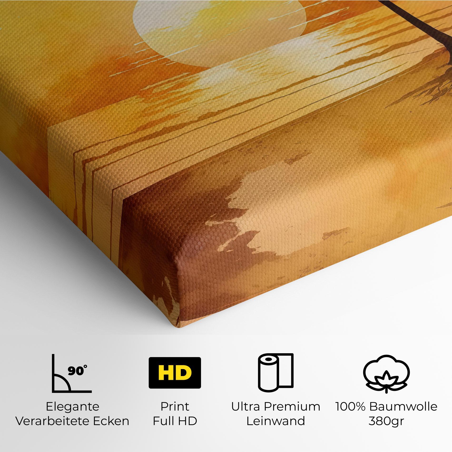 Leinwandbild Palm Trees Sunset mockup 4