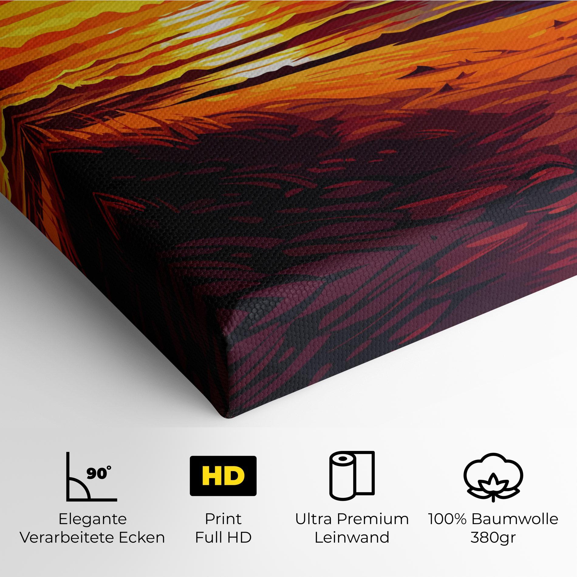 Leinwandbild Strong Orange Sunset mockup 4