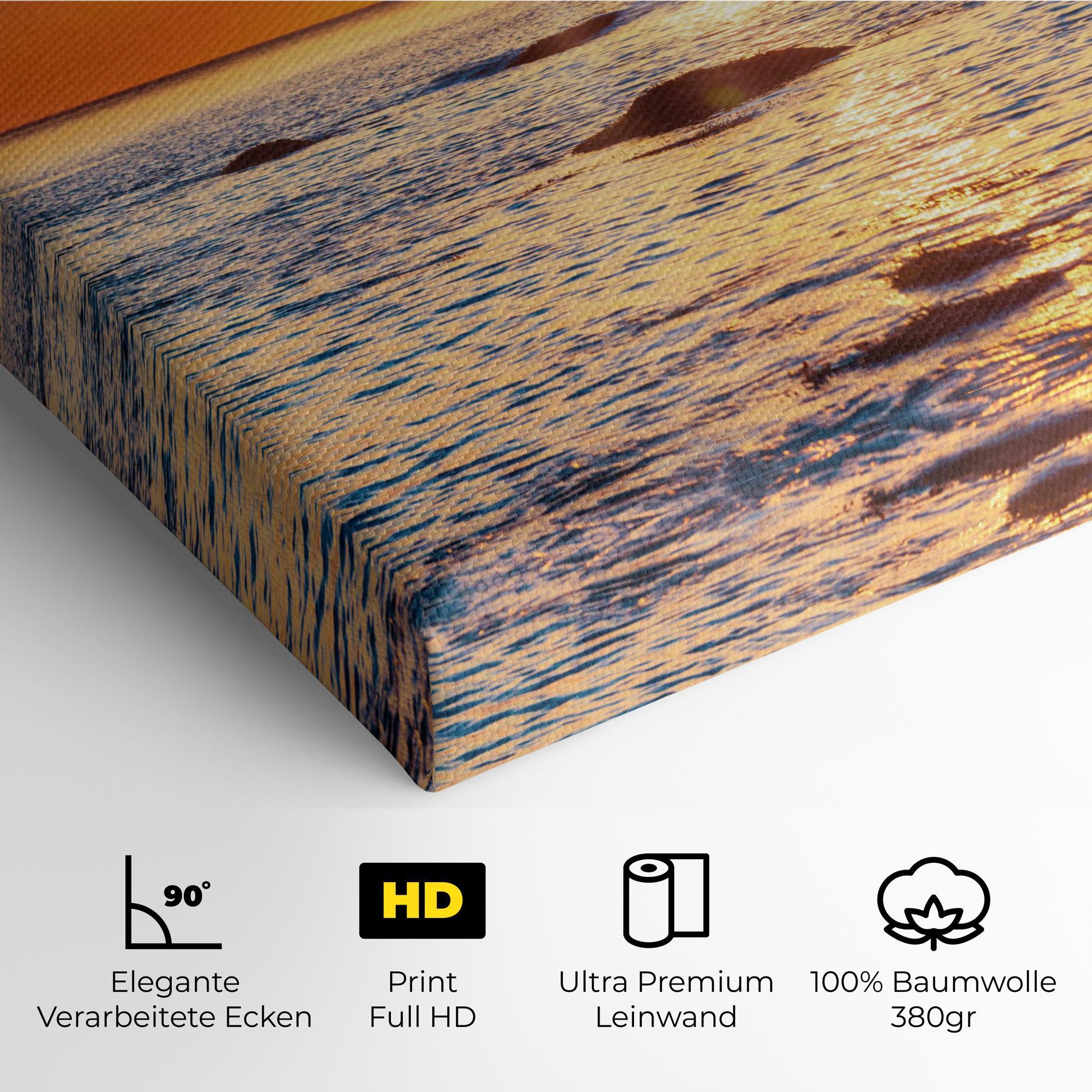 Leinwandbild Sunset Beach Rocks mockup 4