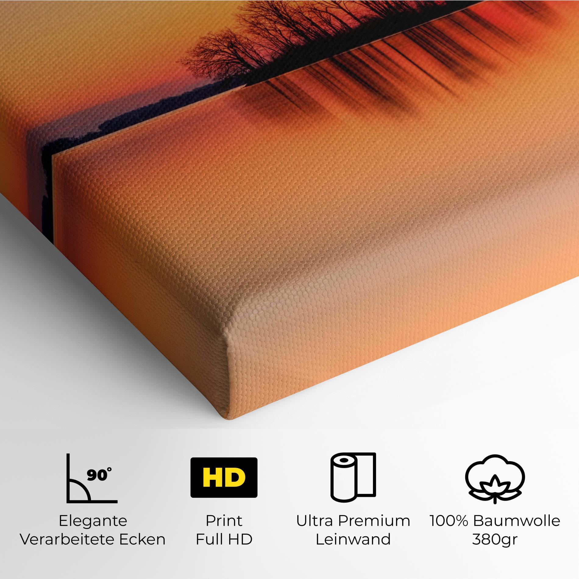 Leinwandbild Tree Sunset Lake mockup 4