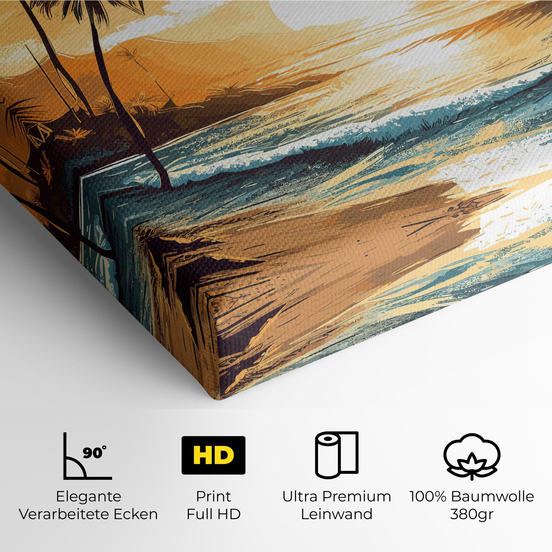Leinwandbild Yellow Blue Sunrise mockup 4