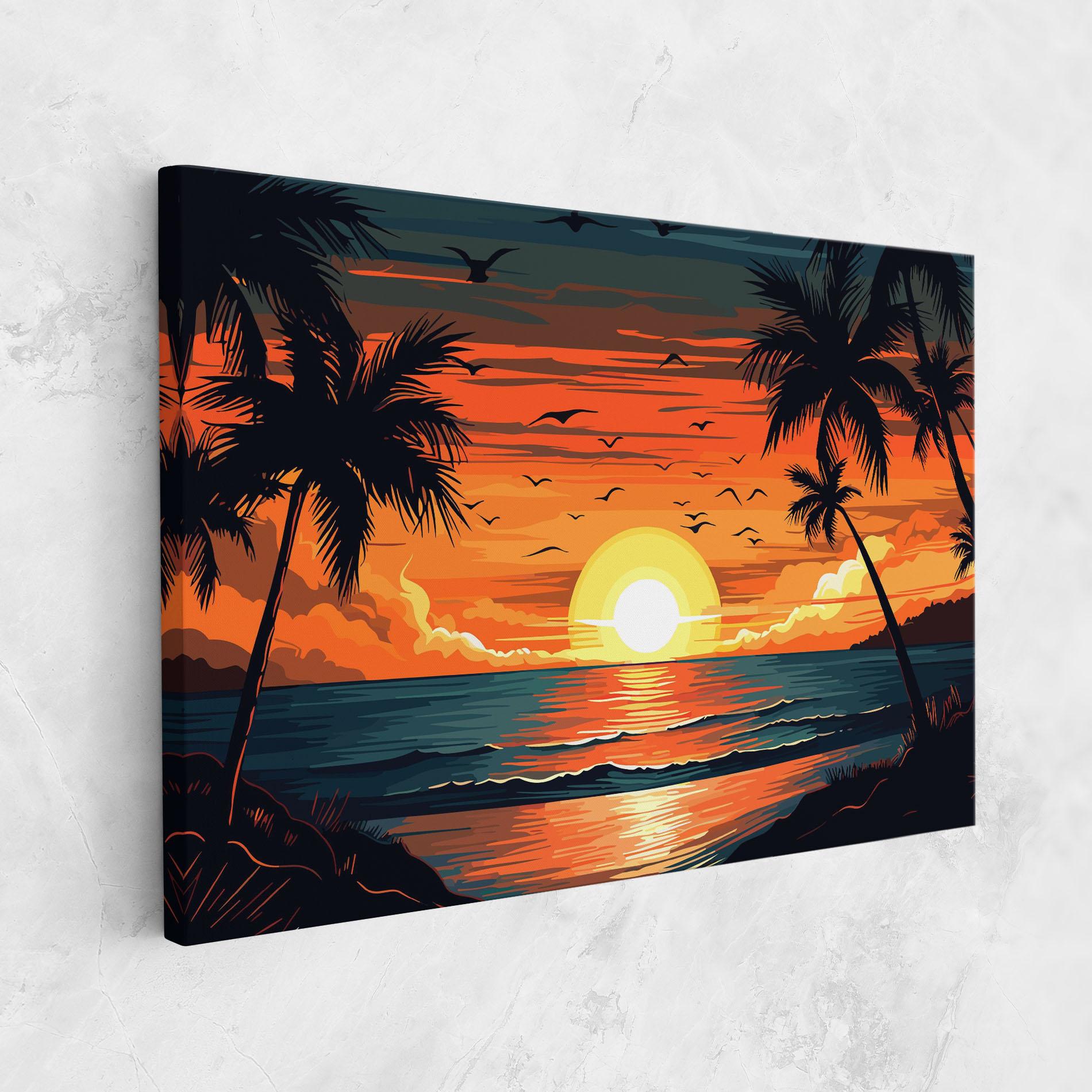 Leinwandbild Amazing Sunset View mockup 1