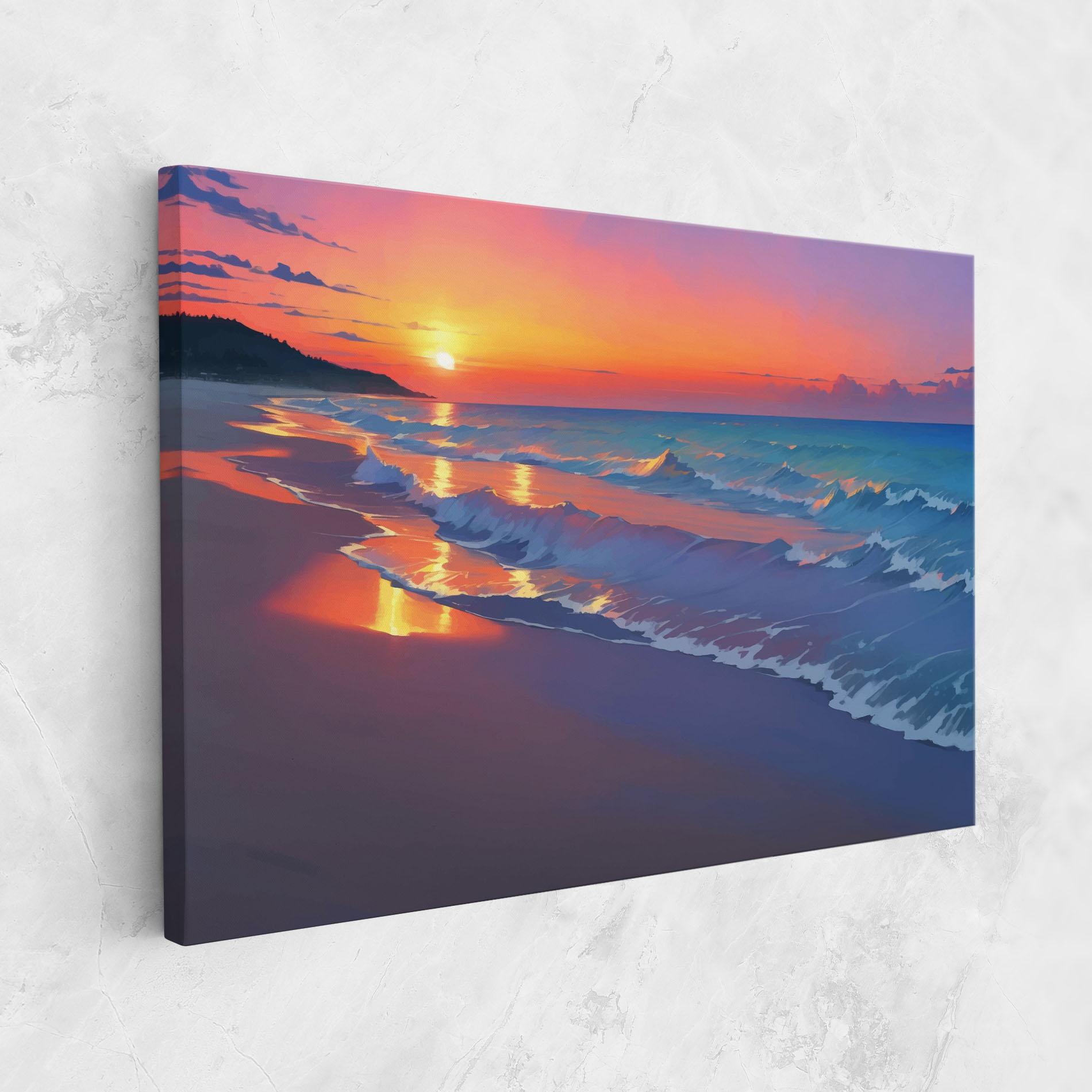 Leinwandbild Dreamy Beach Sunset mockup 1