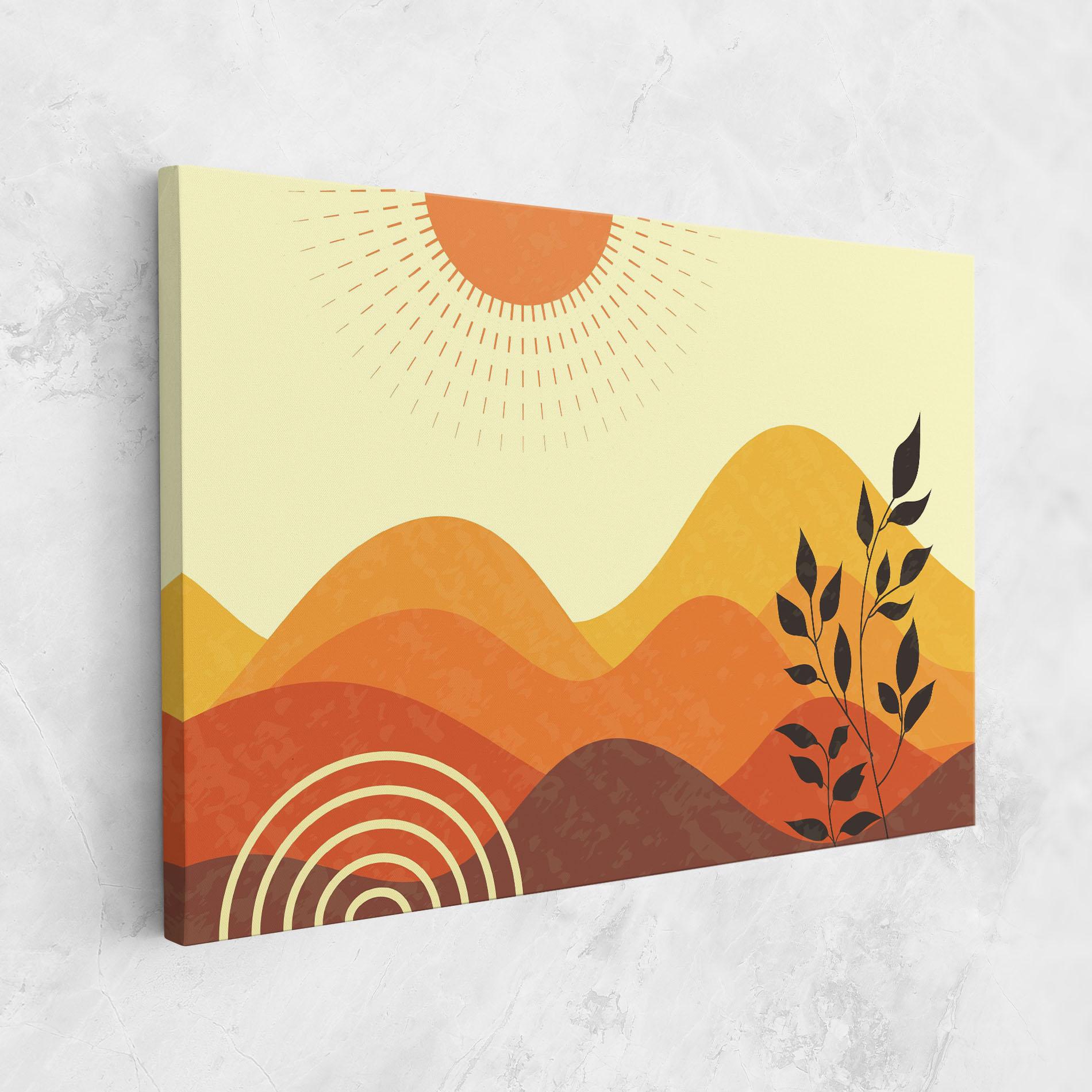 Leinwandbild Minimalist Sunset Art mockup 1