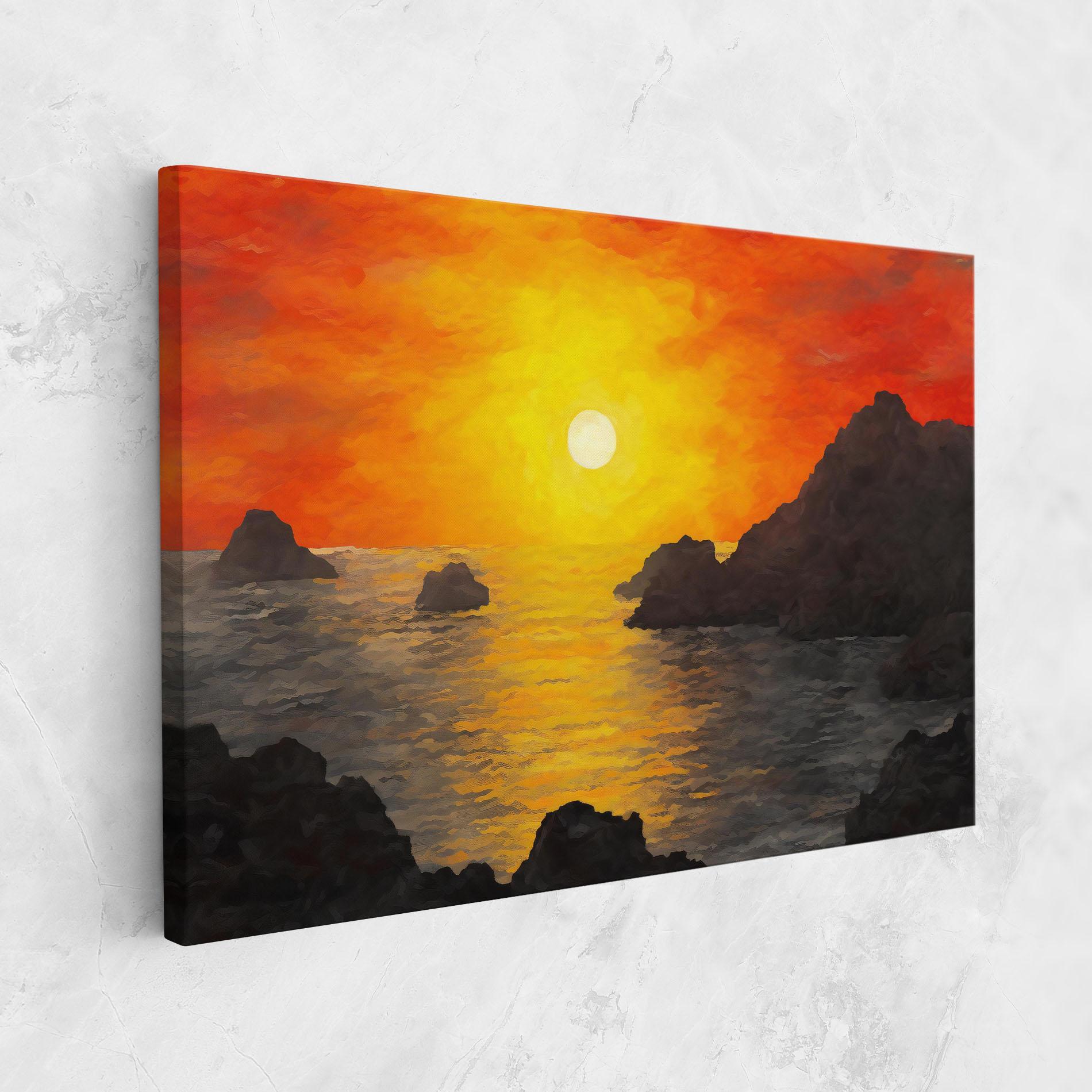 Leinwandbild Mountains Rocks Painting mockup 1