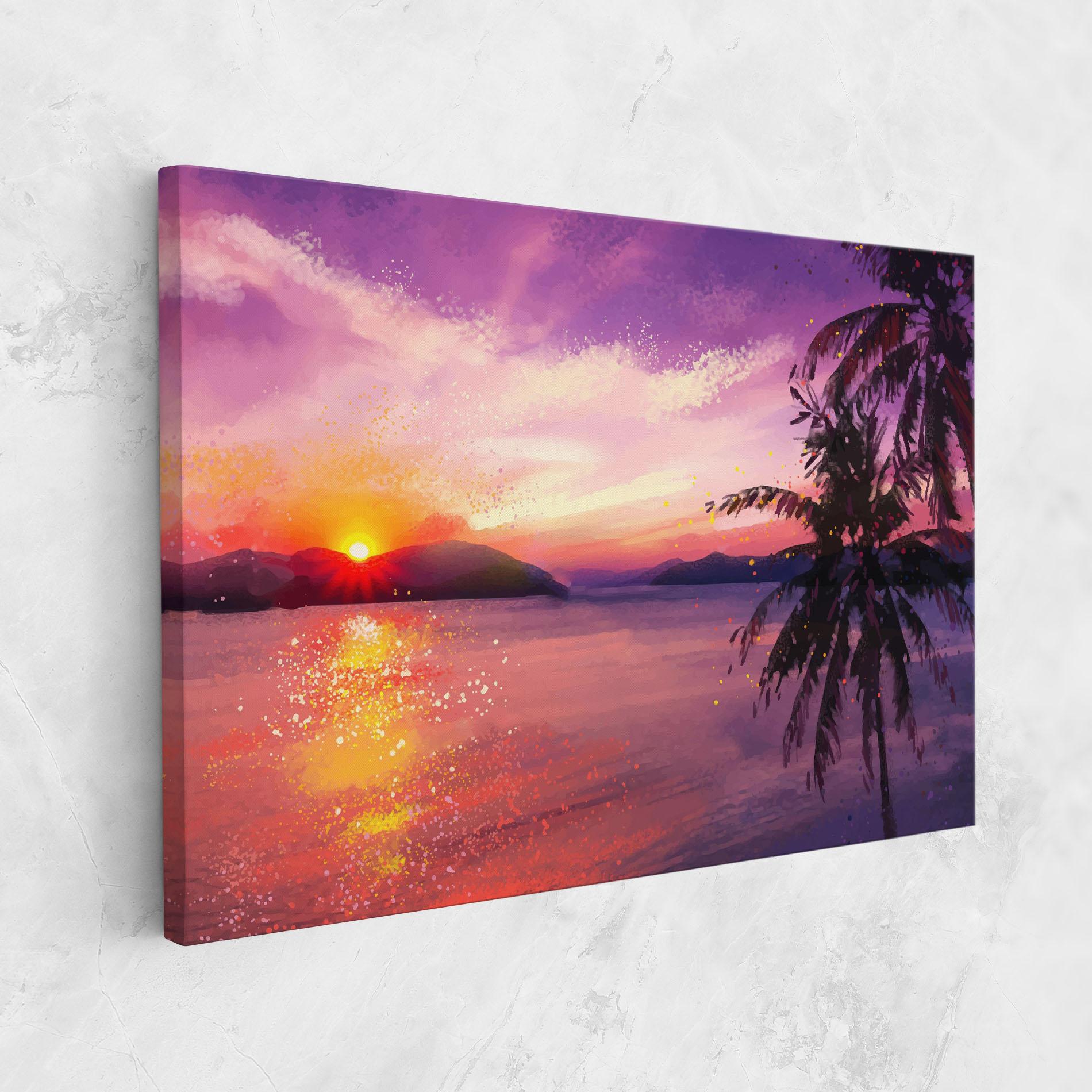 Leinwandbild Purple Sunrise Art mockup 1