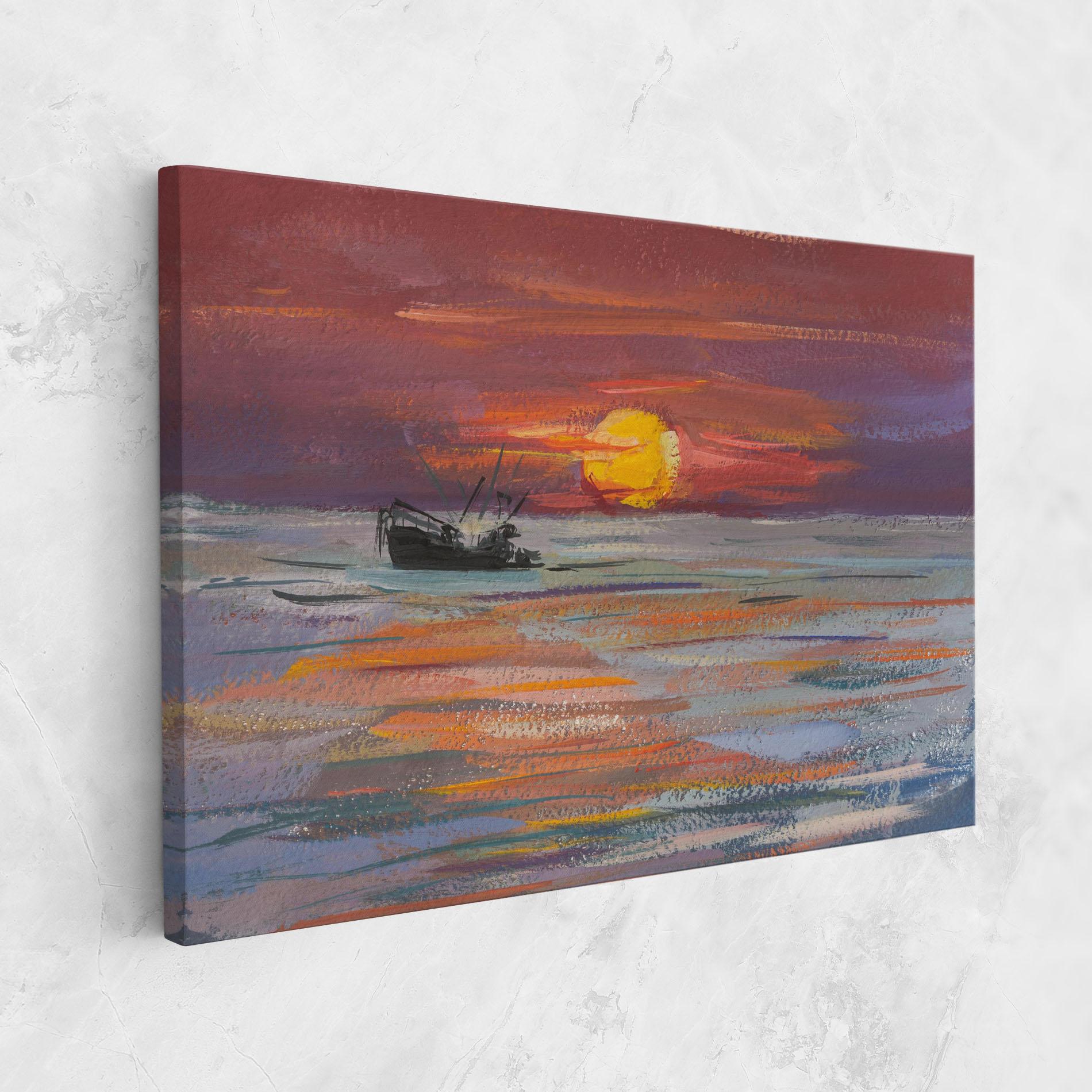 Leinwandbild Sea Ship Painting mockup 1