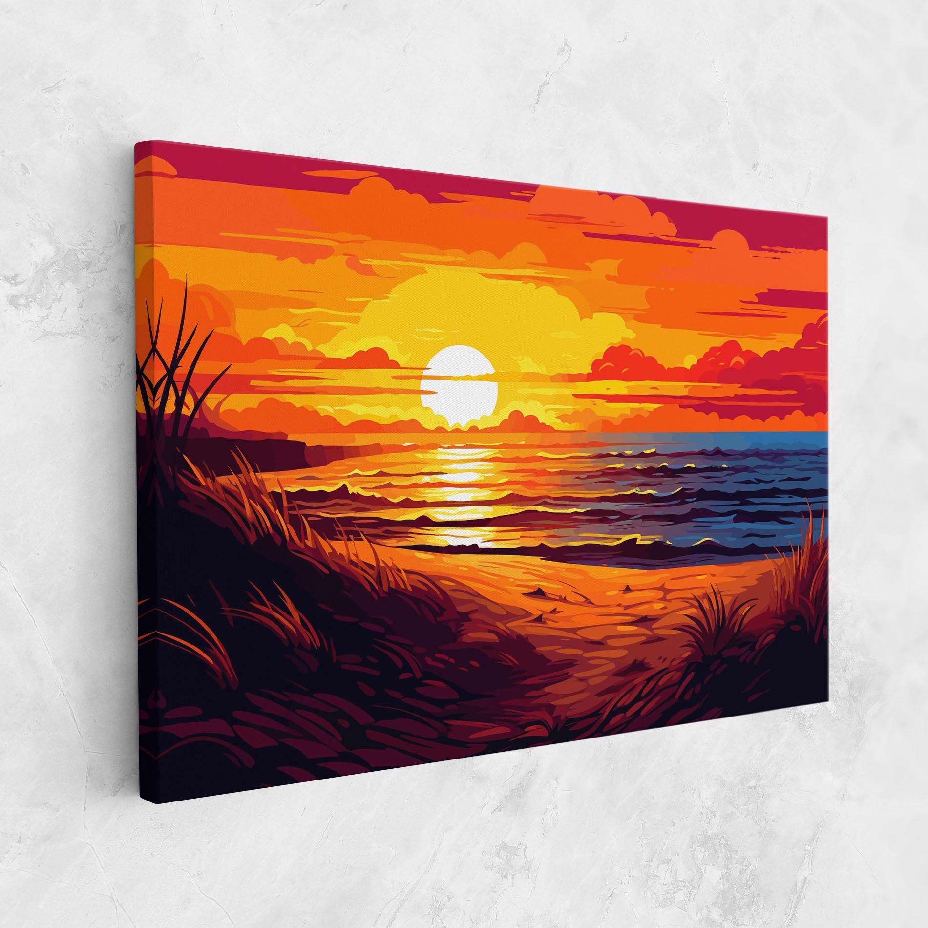 Leinwandbild Strong Orange Sunset mockup 1