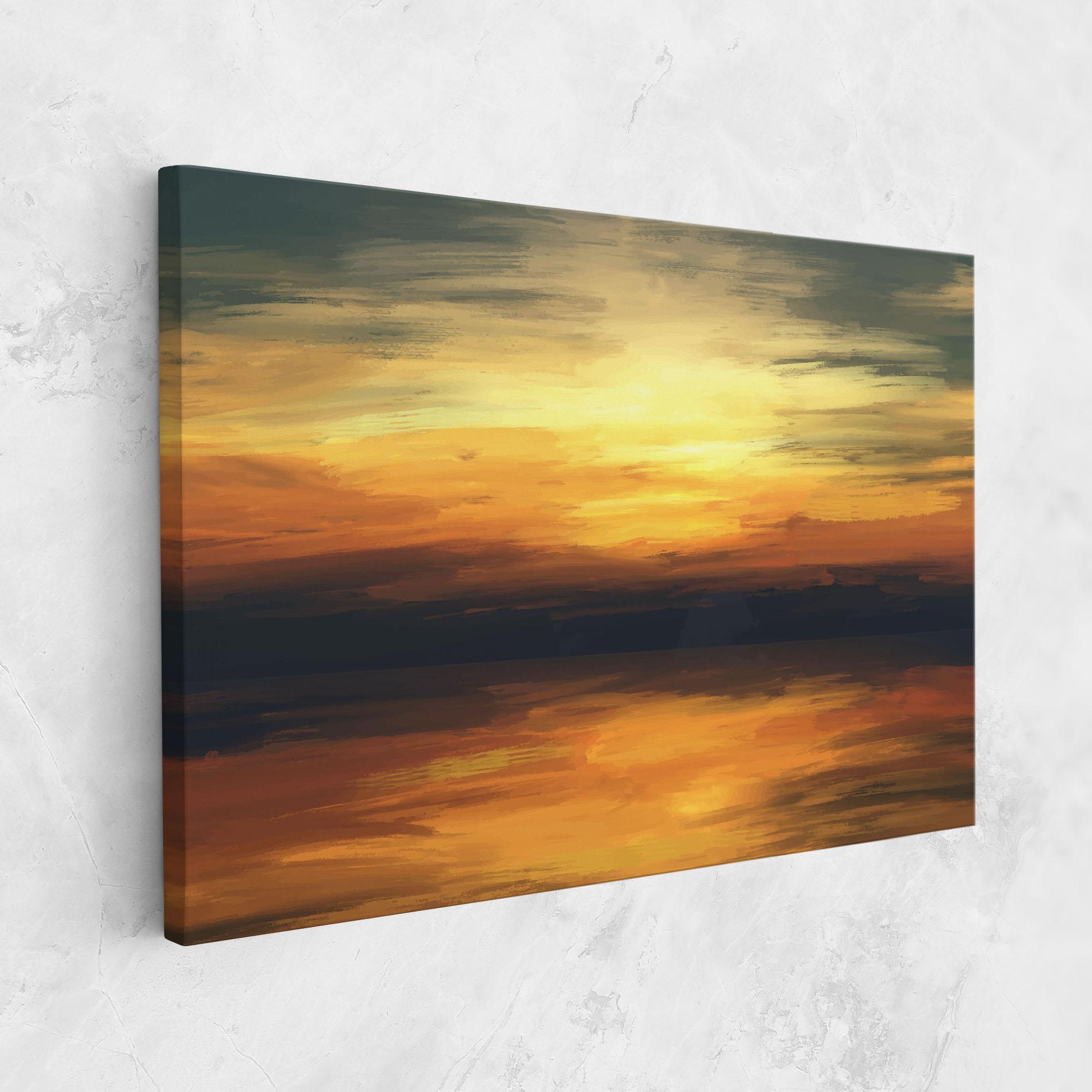 Leinwandbild Sunset Oil Paint mockup 1