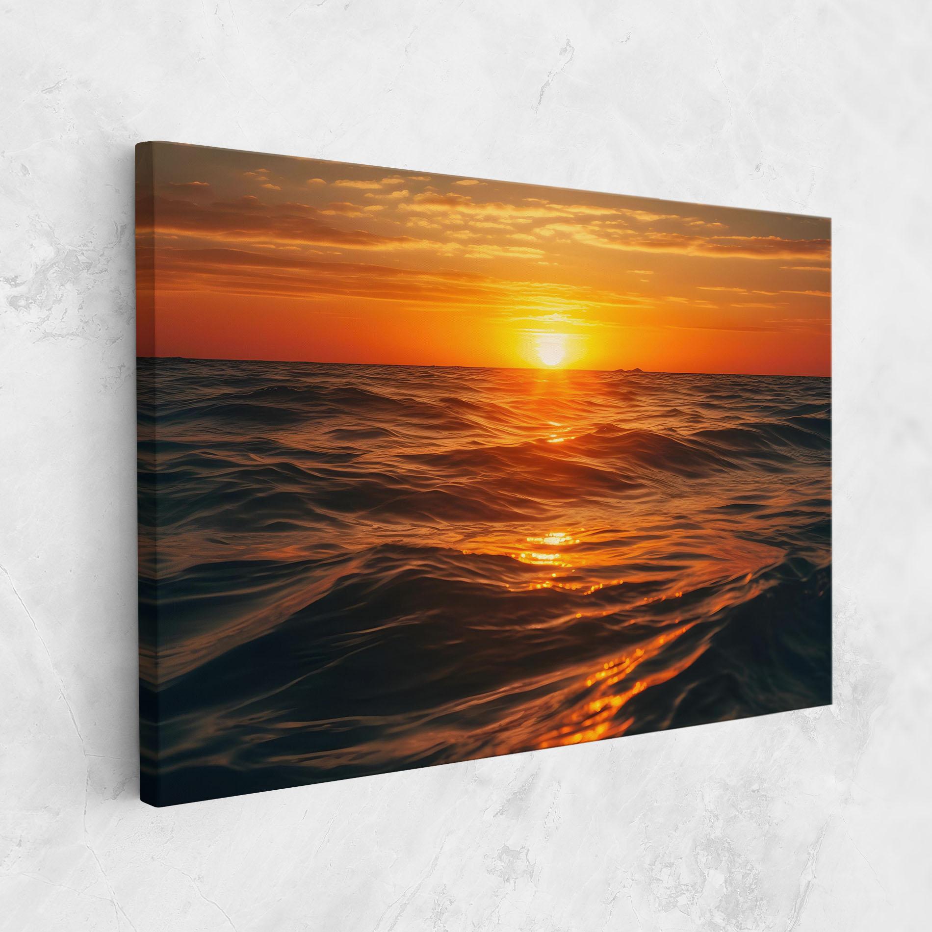 Leinwandbild Waves During Sunset mockup 1