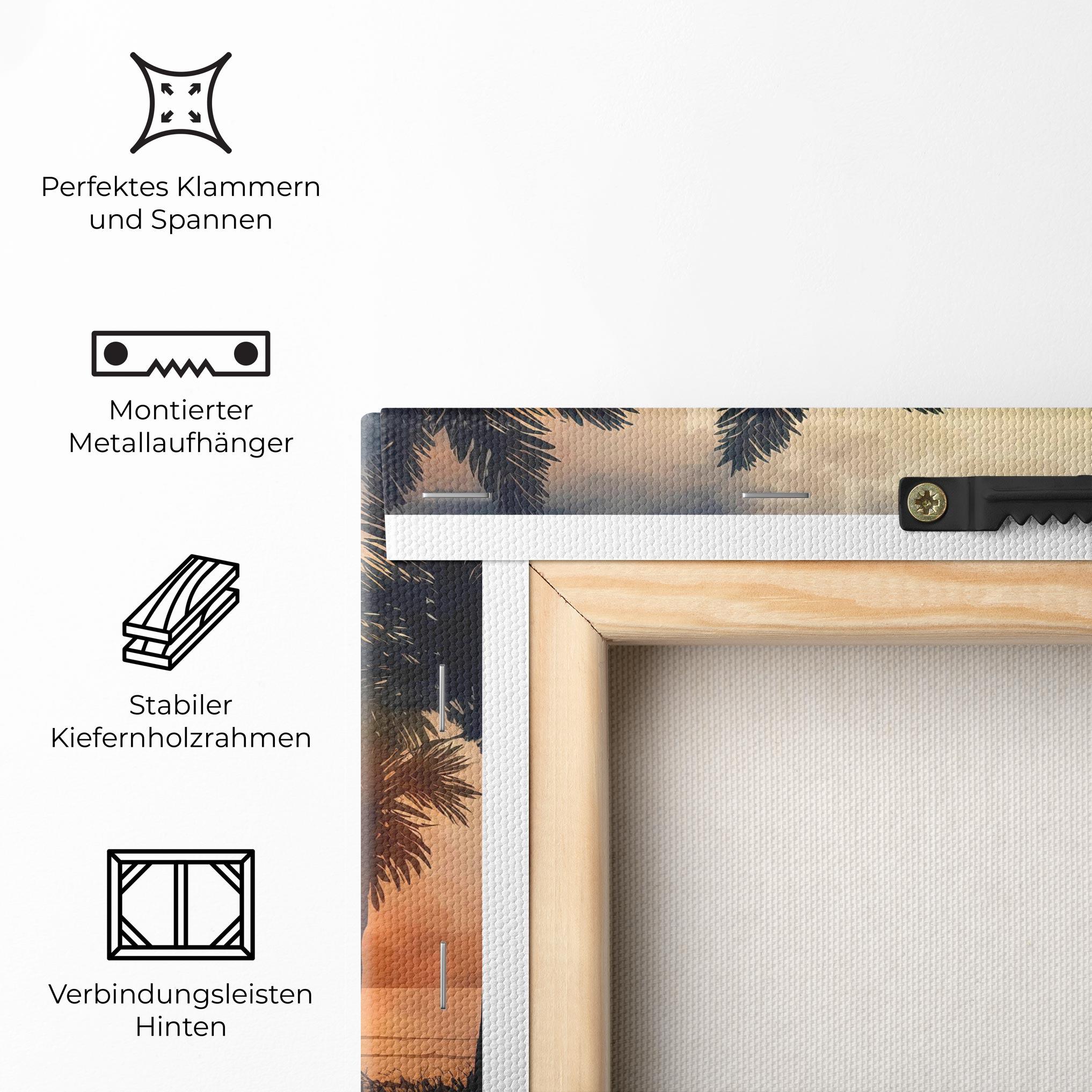 Leinwandbild Palm Trees Sunset mockup 5