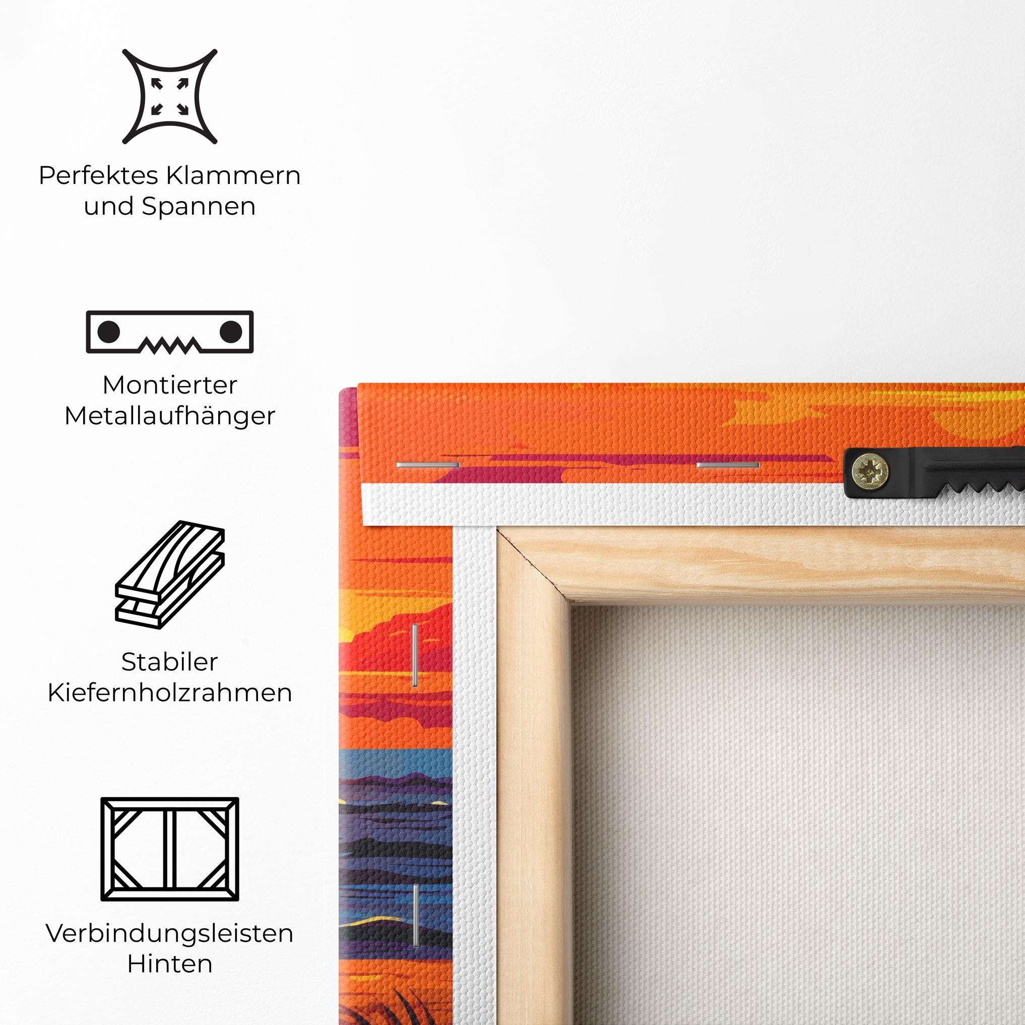 Leinwandbild Strong Orange Sunset mockup 5