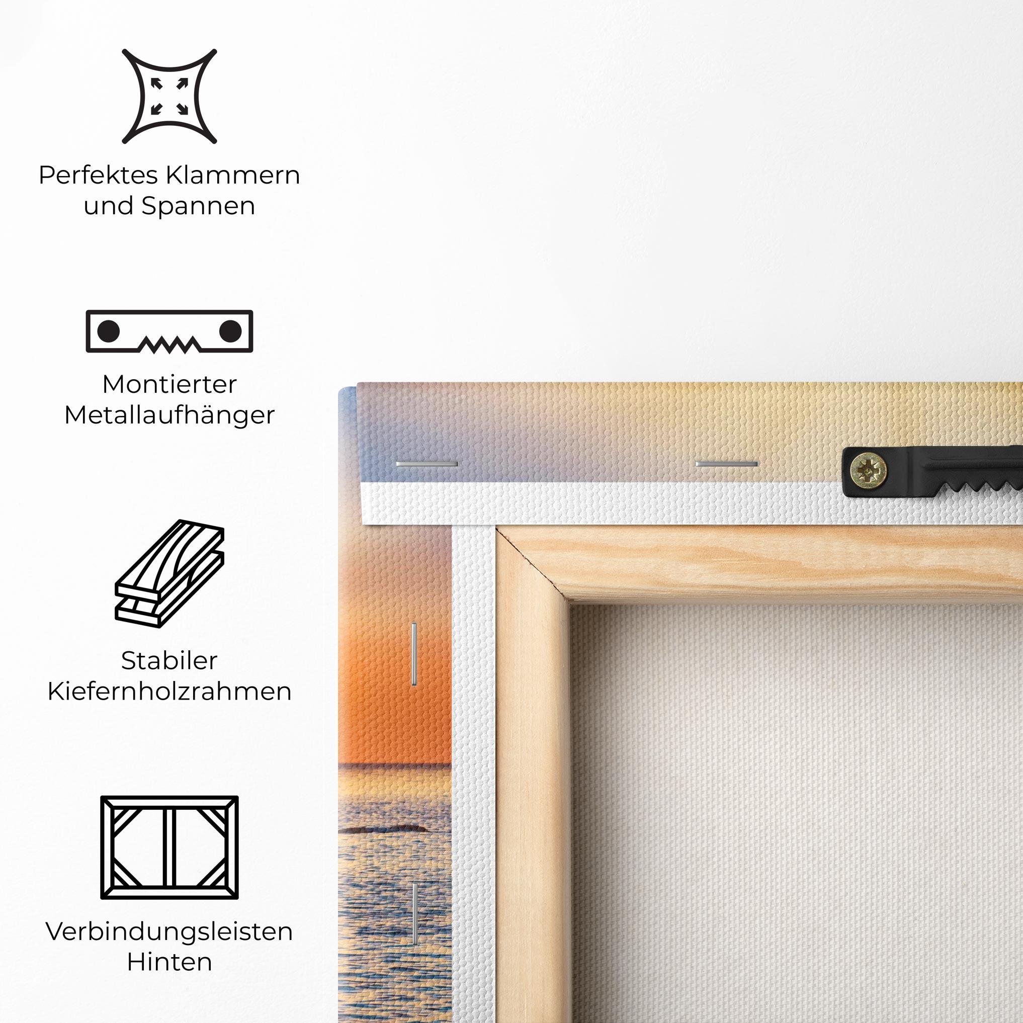 Leinwandbild Sunset Beach Rocks mockup 5