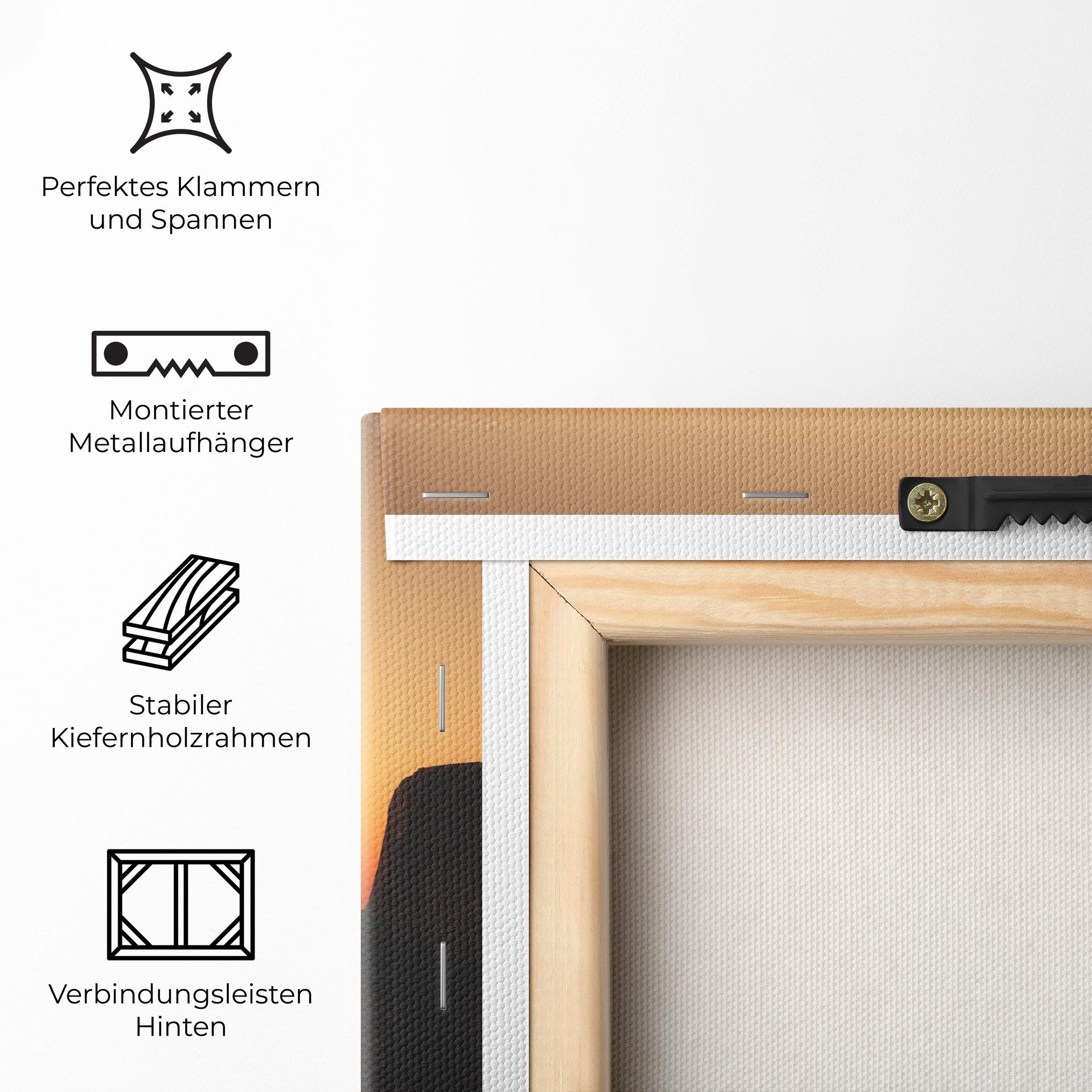 Leinwandbild Sunset Silhouette Birds mockup 5