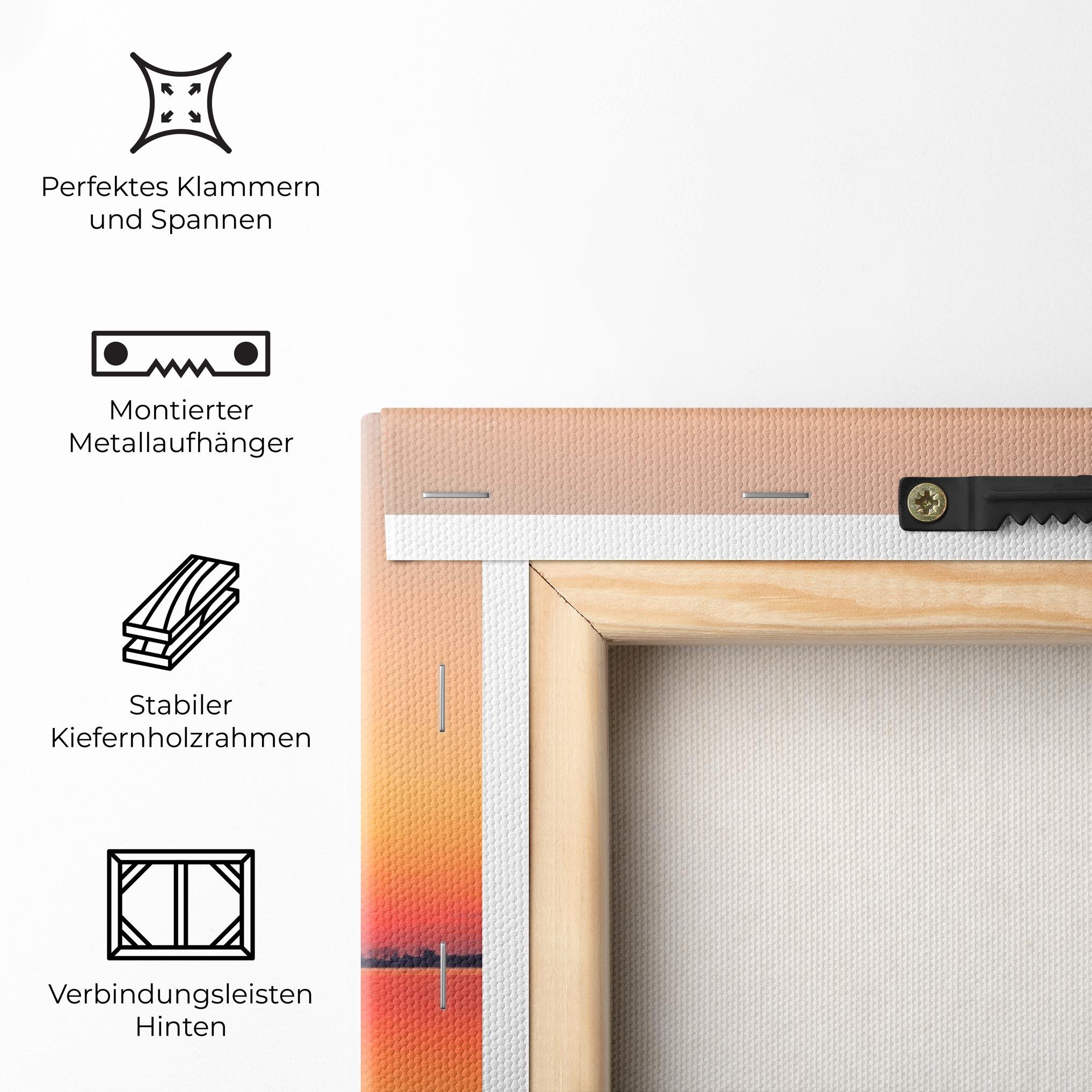 Leinwandbild Tree Sunset Lake mockup 5