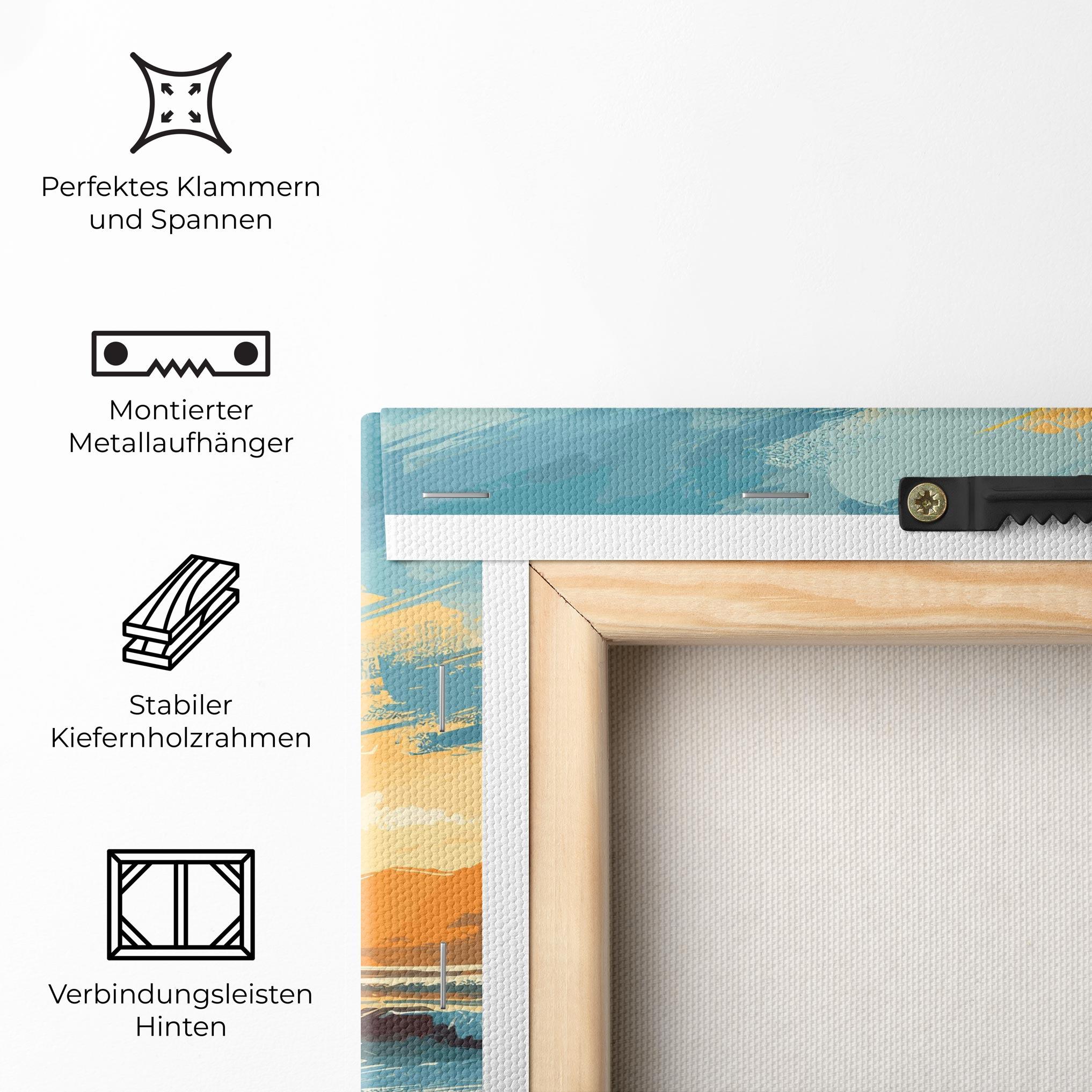 Leinwandbild Yellow Blue Sunrise mockup 5