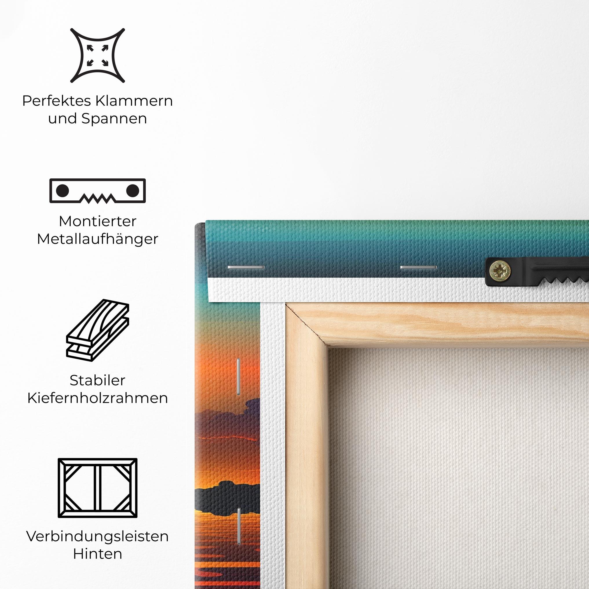 Leinwandbild Yellow Sunset Illustration mockup 5