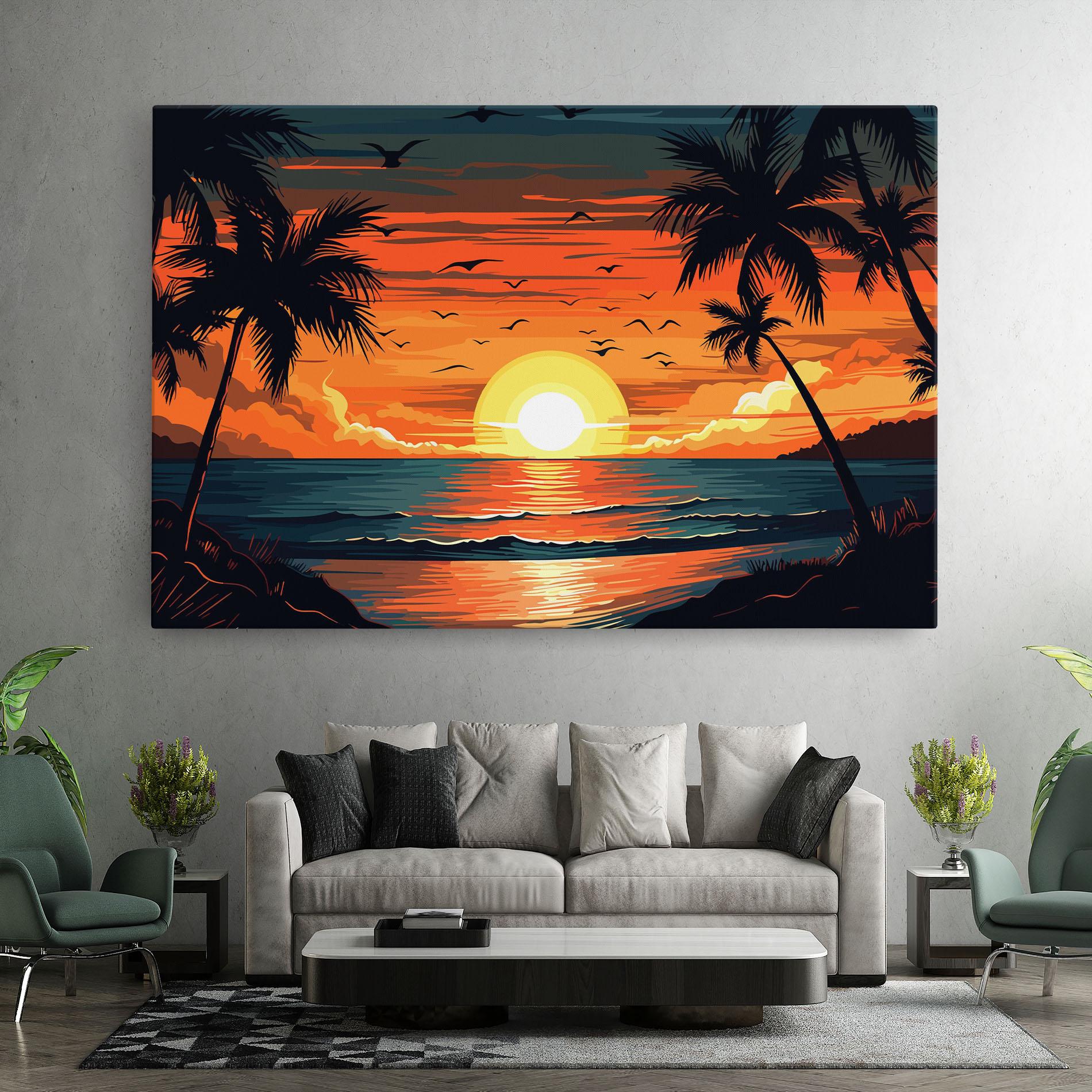 Leinwandbild Amazing Sunset View mockup 7
